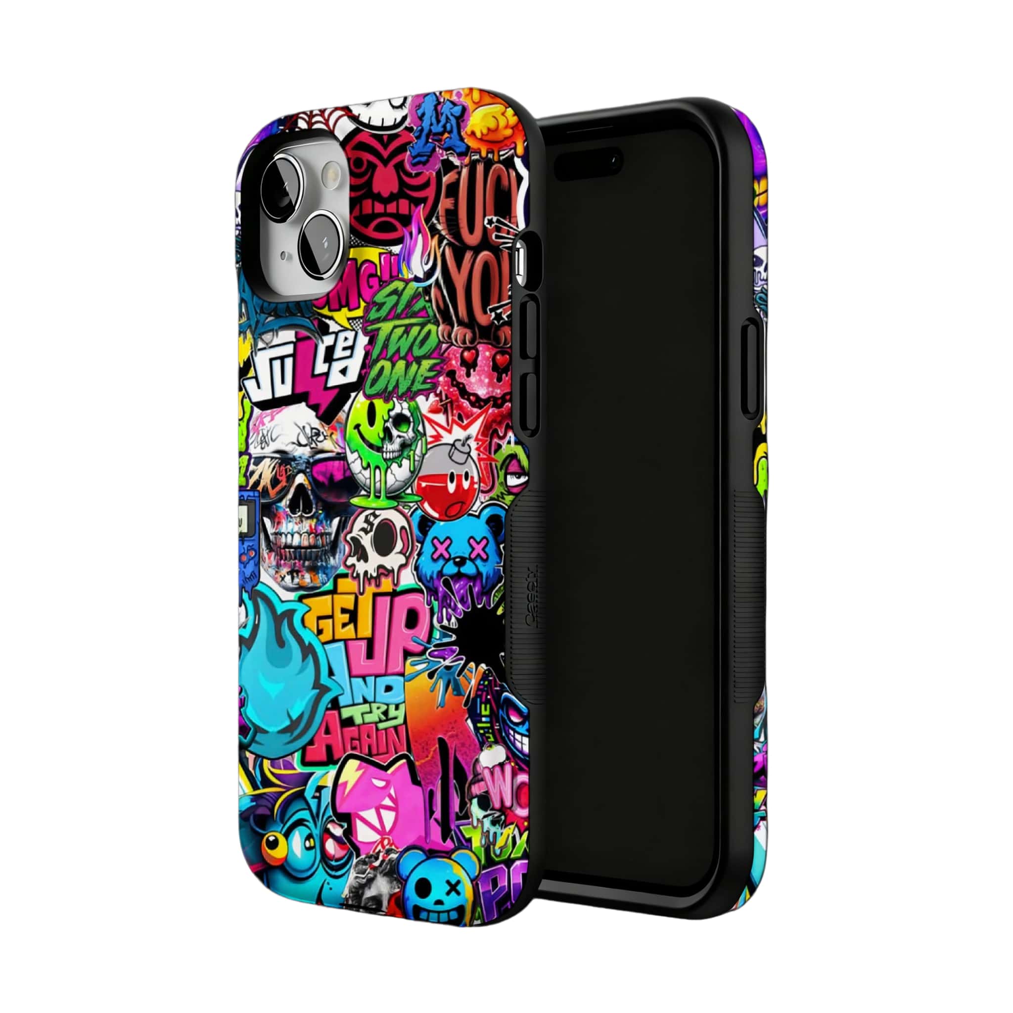 Sticker Bomb Graffiti Phone Case, Streetwear Cover for iPhone