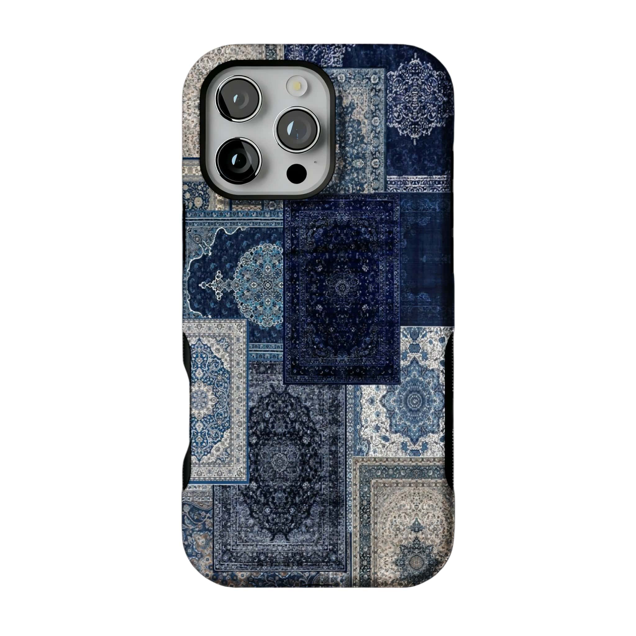 Blue Persian Rug Patchwork Phone Case, Vintage Cover for iPhone