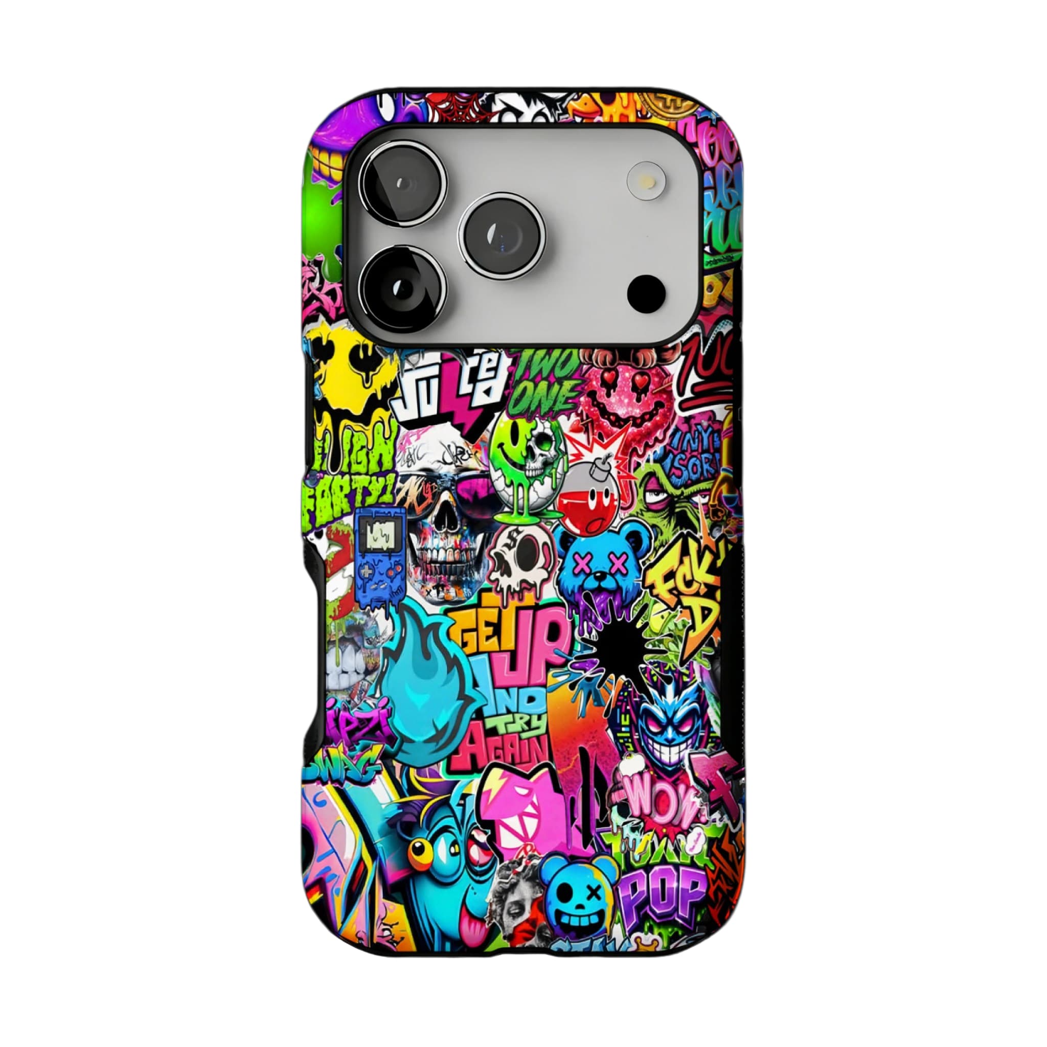 Sticker Bomb Graffiti Phone Case, Streetwear Cover for iPhone