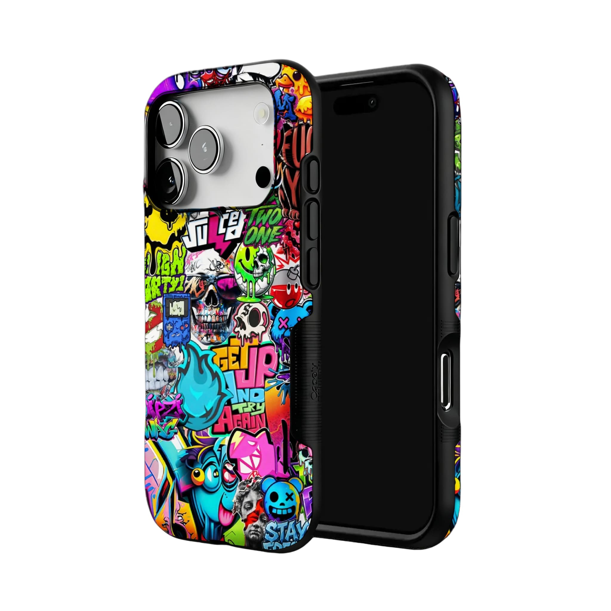 Sticker Bomb Graffiti Phone Case, Streetwear Cover for iPhone
