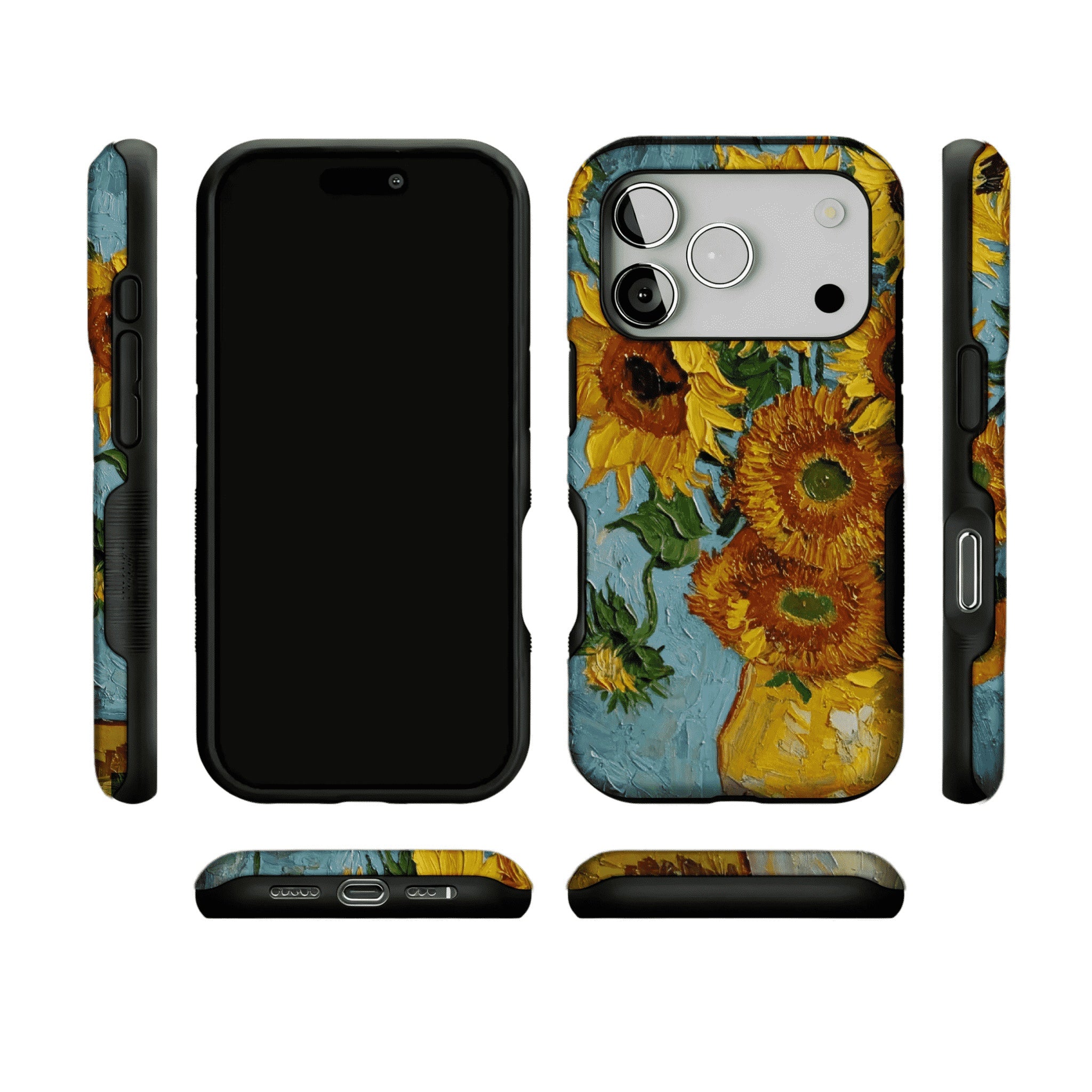 Van Gogh Sunflowers Impasto Oil Painting Phone Case, Classic Art iPhone Cover