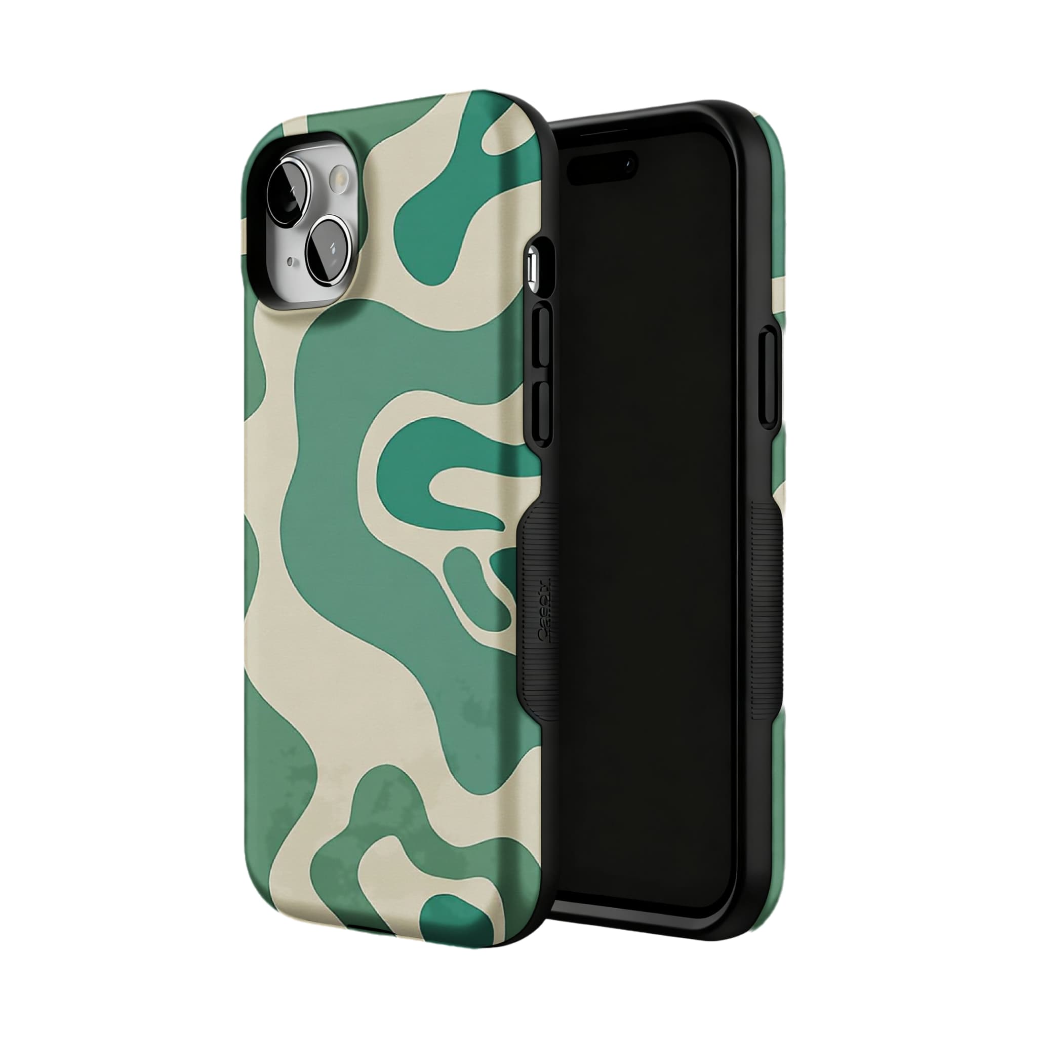 Green Fluid Minimalist Phone Case | Organic Wavy Cover for Everyday Calm