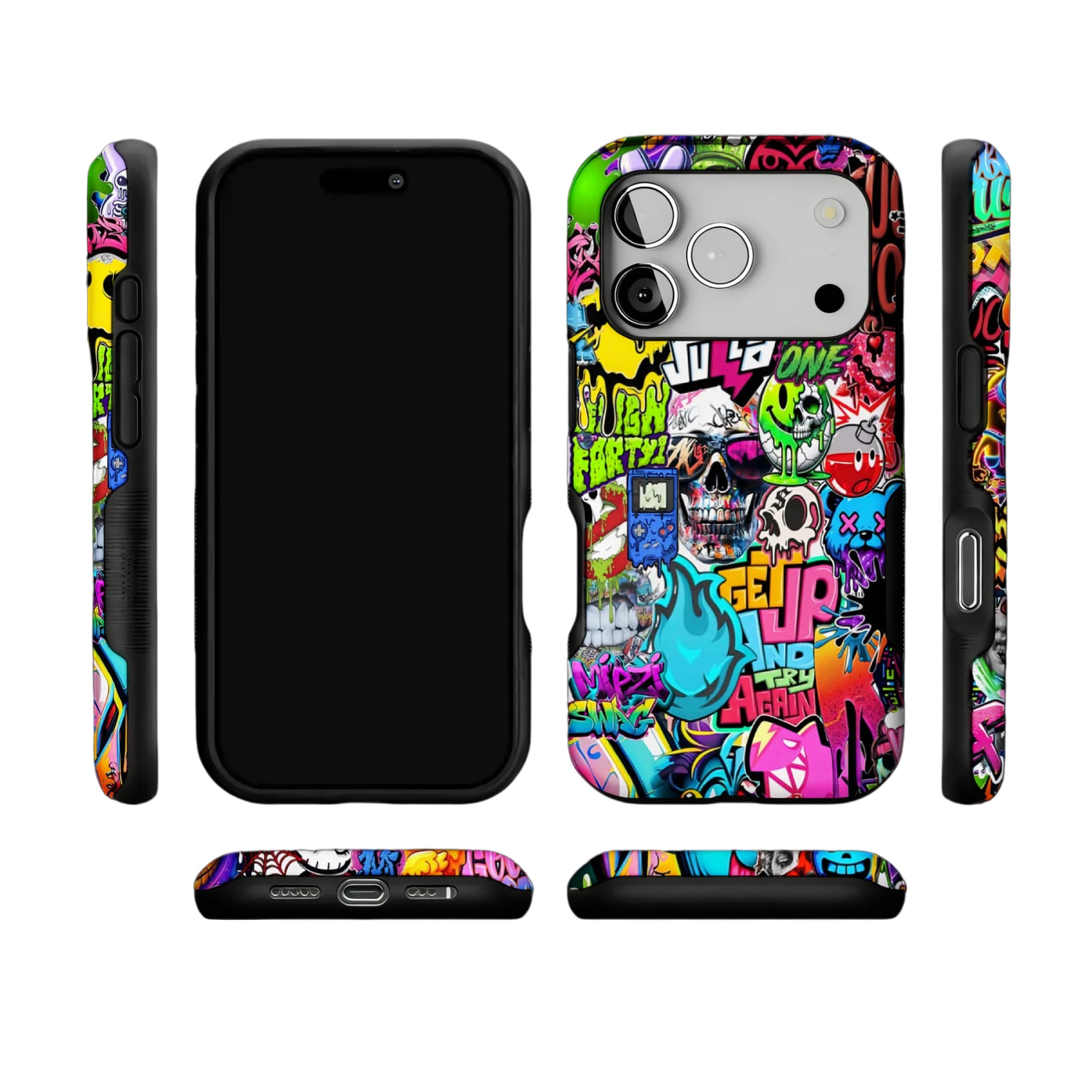Sticker Bomb Graffiti Phone Case, Streetwear Cover for iPhone