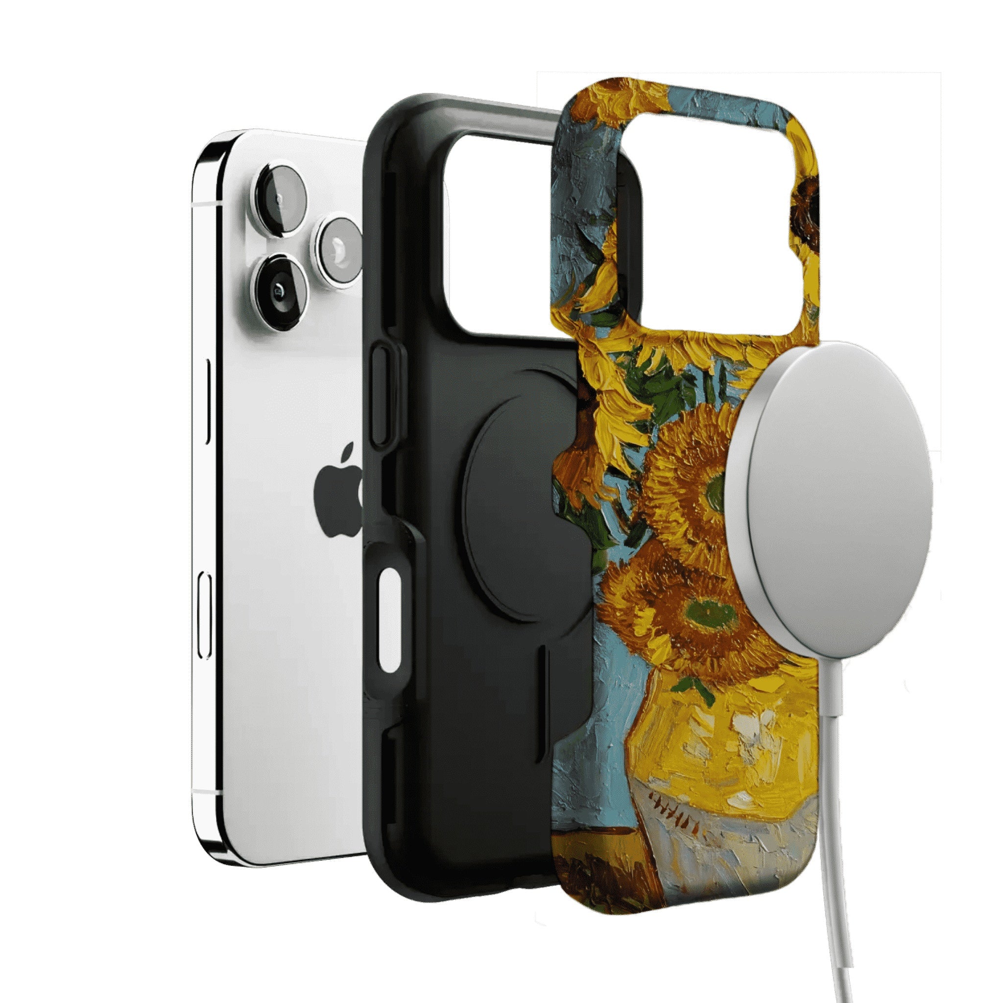 Van Gogh Sunflowers Impasto Oil Painting Phone Case, Classic Art iPhone Cover