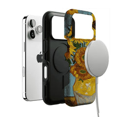 Van Gogh Sunflowers Impasto Oil Painting Phone Case, Classic Art iPhone Cover