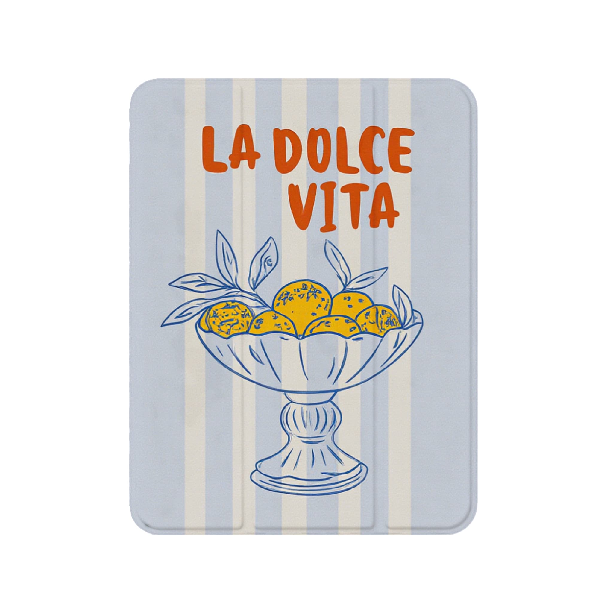 Pastel Blue Cream Stripe Italian Summer Fruit Minimal iPad Cover