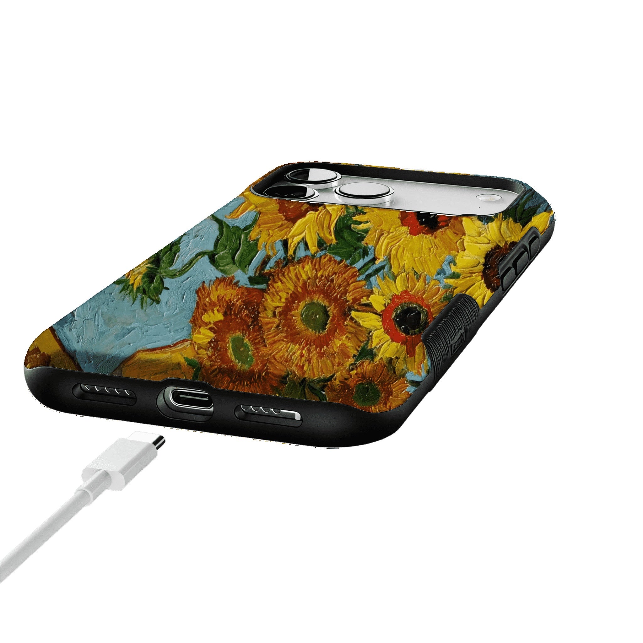 Van Gogh Sunflowers Impasto Oil Painting Phone Case, Classic Art iPhone Cover