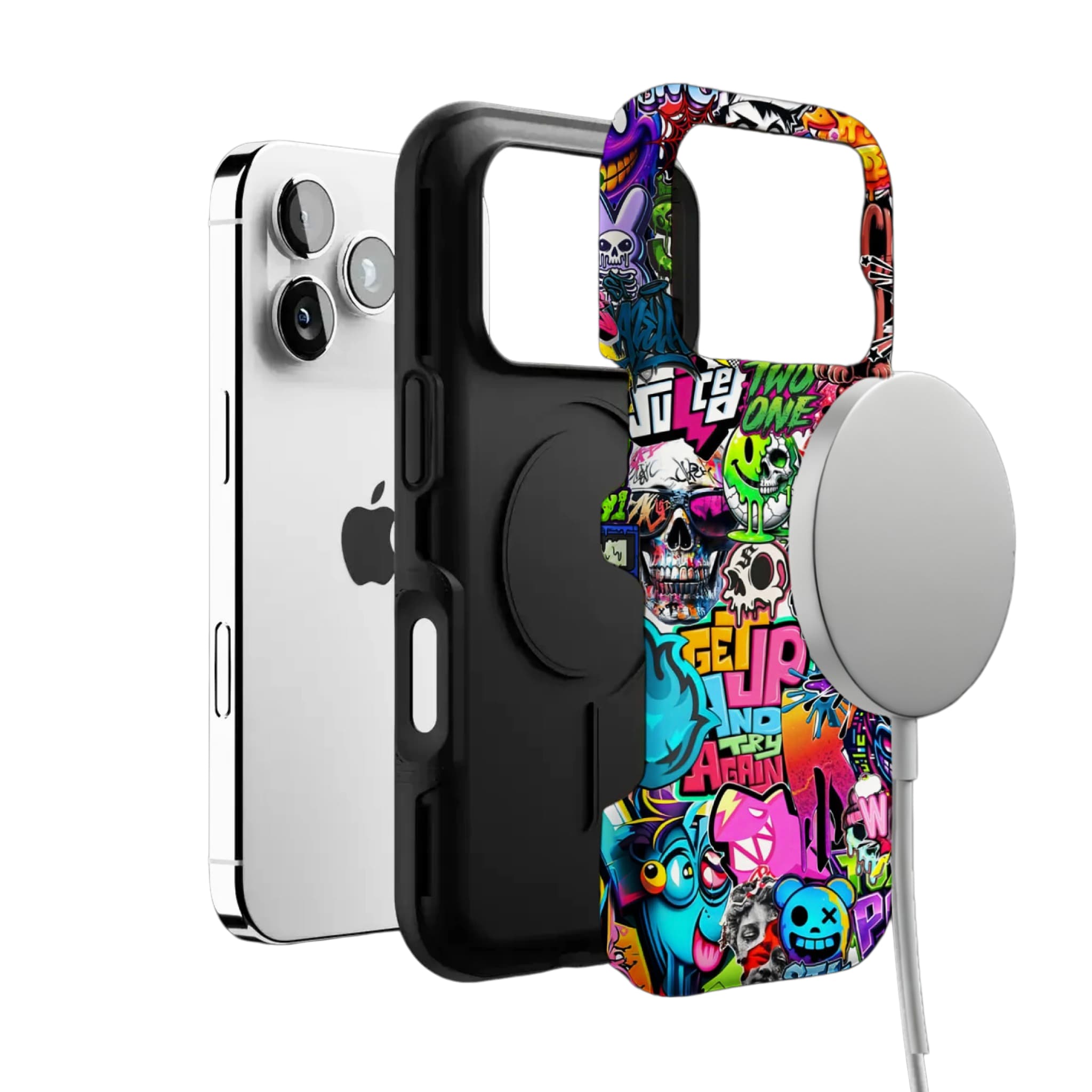 Sticker Bomb Graffiti Phone Case, Streetwear Cover for iPhone