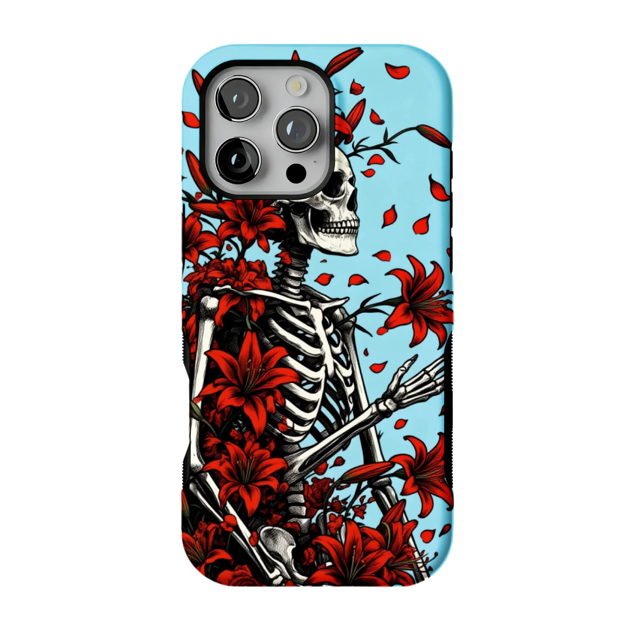 Gothic Skeleton Floral Phone Case for iphone