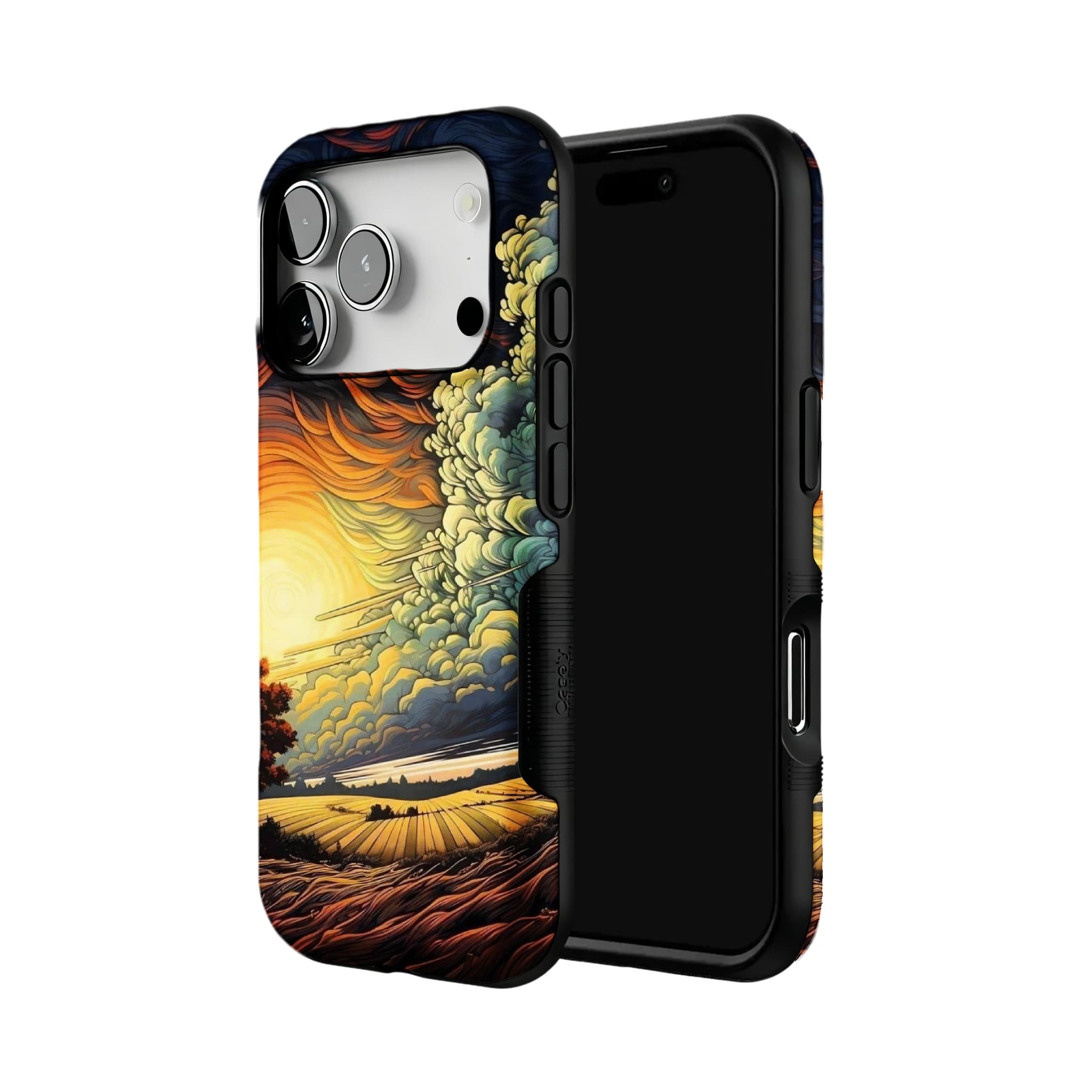 Van Gogh Style Sunset Phone Case | Artistic Oil Painting Shockproof Case for iPhone