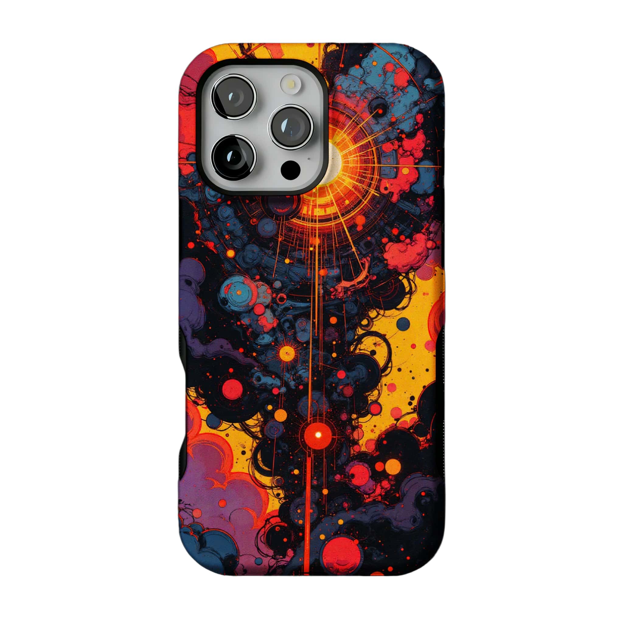 Abstract Cosmic Nebula Phone Case, Cyberpunk Art Cover for iPhone