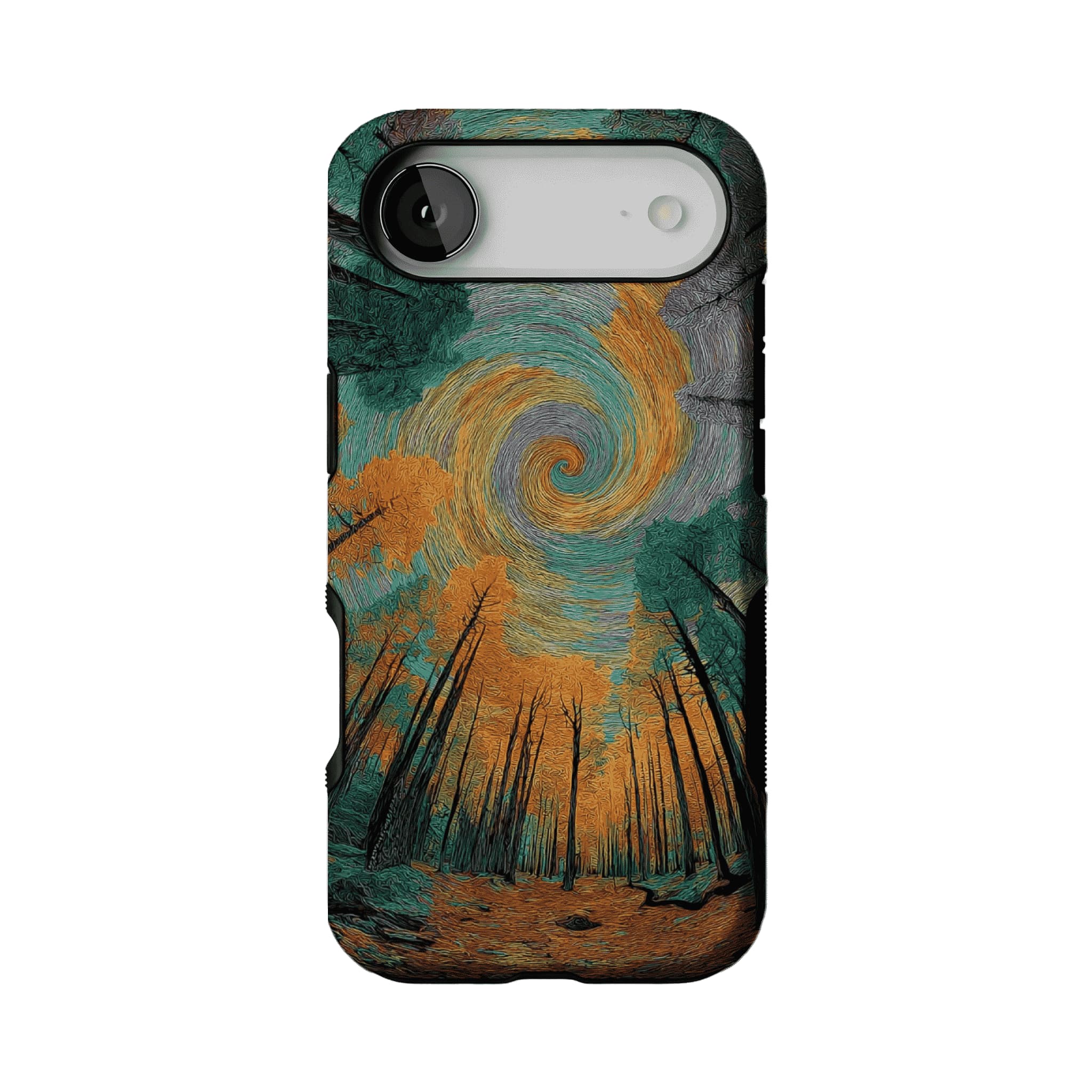 Swirl Cloud Autumn Pine Forest Impasto Art Shockproof iPhone Case