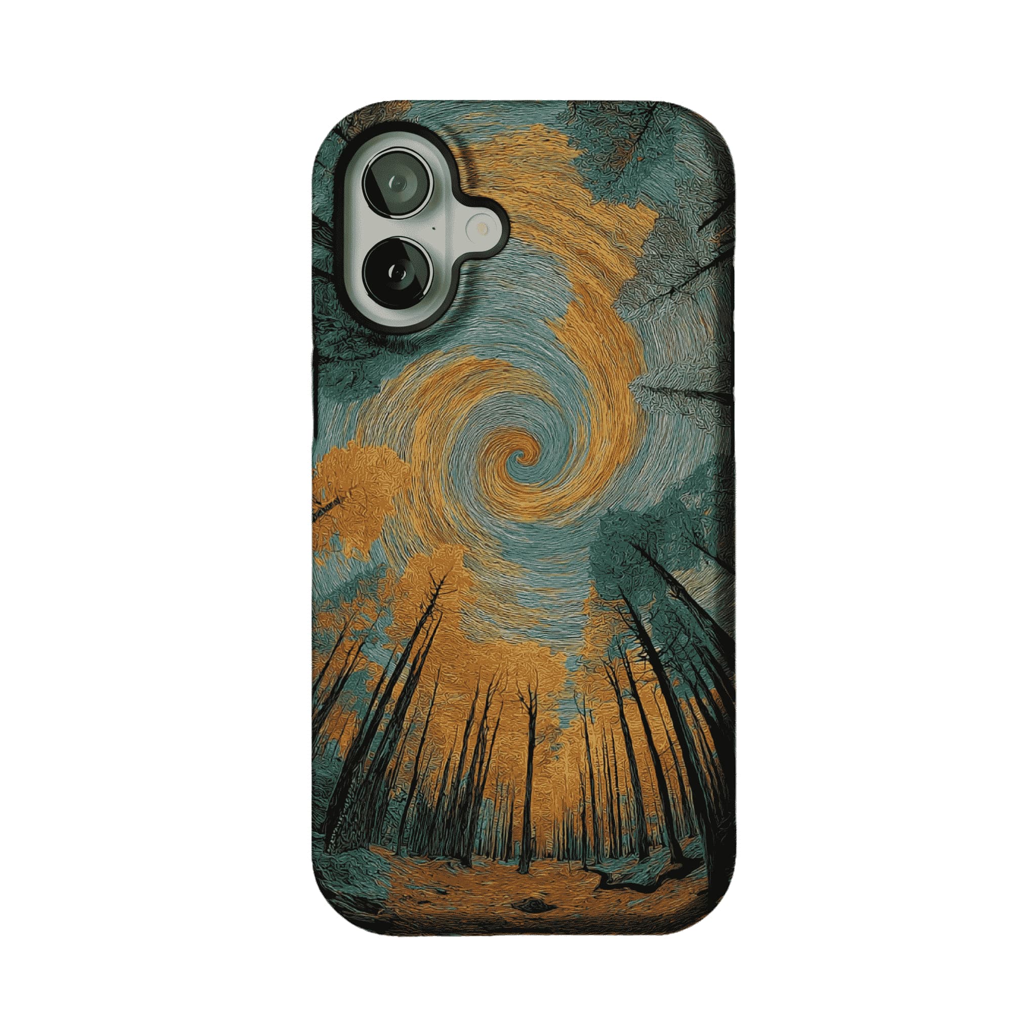Swirl Cloud Autumn Pine Forest Impasto Art Shockproof iPhone Case