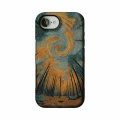 Swirl Cloud Autumn Pine Forest Impasto Art Shockproof iPhone Case