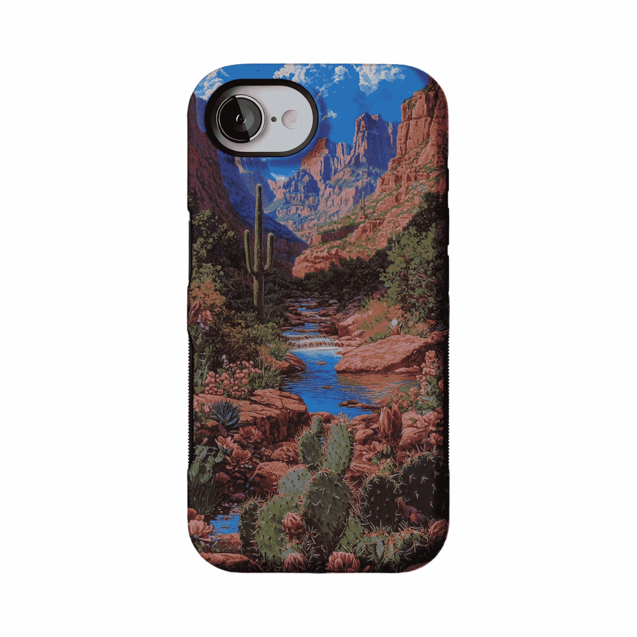 Red Rock Canyon Wild Cactus Landscape Shockproof Anti-slip iPhone Case