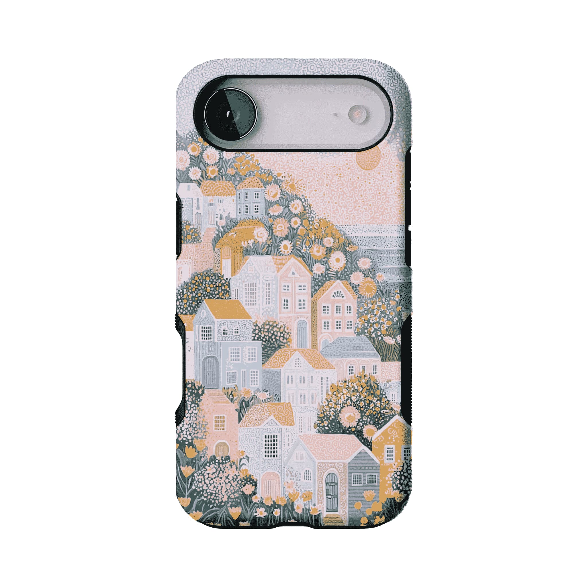 Cute Floral Hillside Cottage Shockproof Anti-slip Pastel iPhone Case