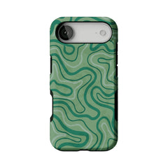 Earthy Green Organic Curve Abstract Shockproof Anti-slip iPhone Case