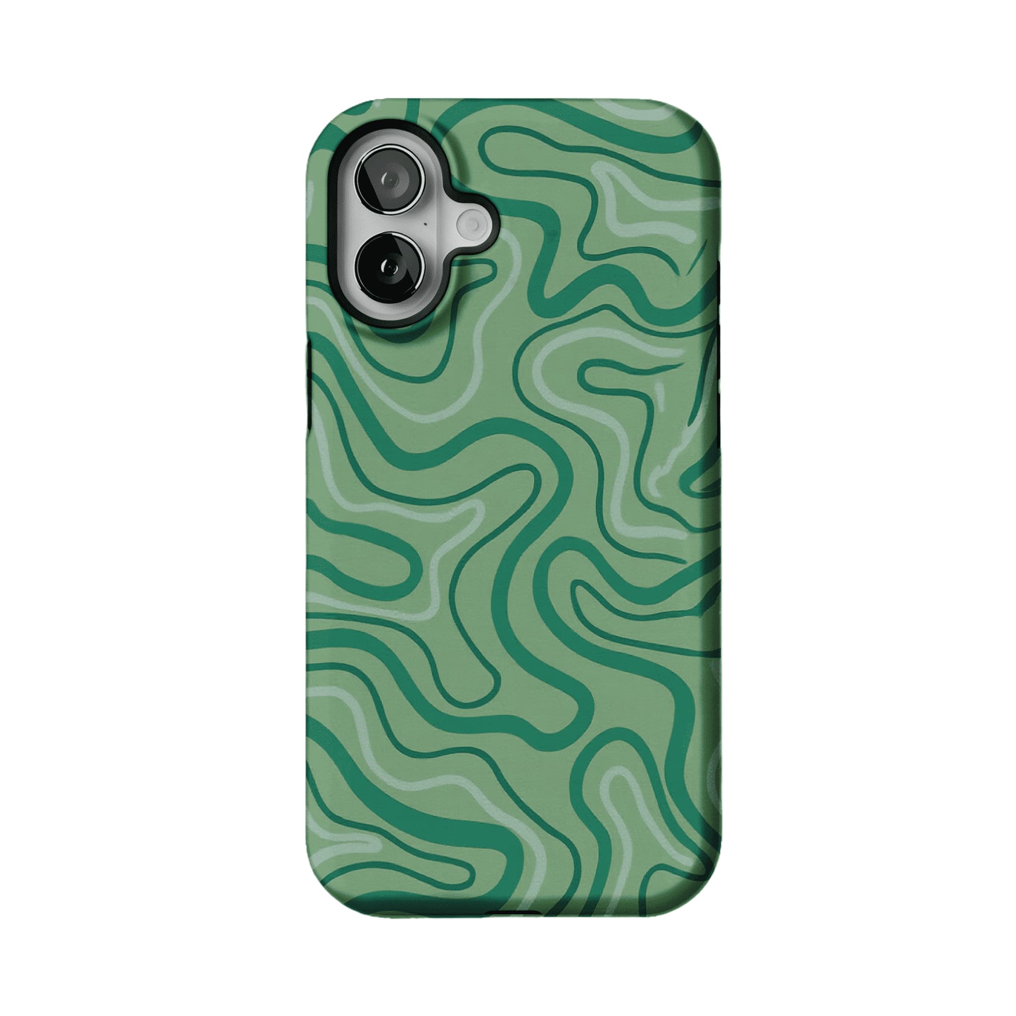 Earthy Green Organic Curve Abstract Shockproof Anti-slip iPhone Case