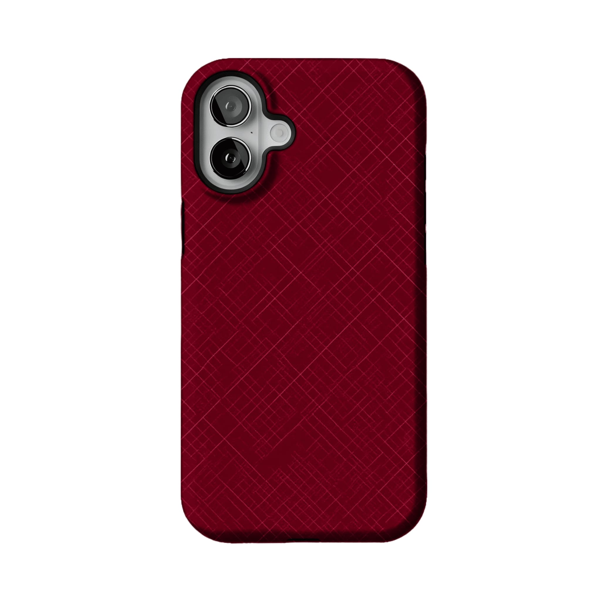 Luxury Wine Red Cross Line Leather Texture Minimal Business iPhone Cover
