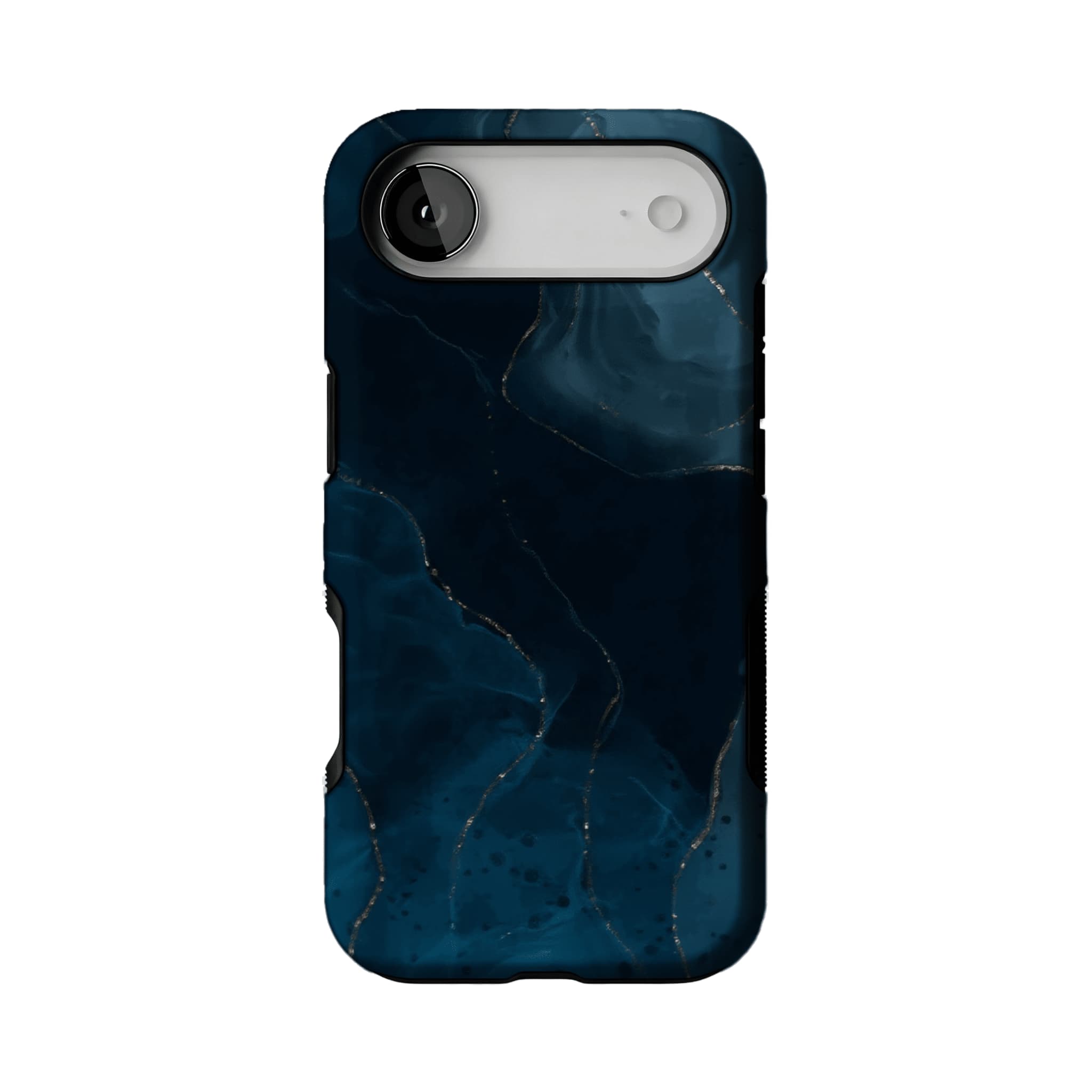 Luxury Deep Blue Gold Foil Marble Texture Minimal iPhone Cover