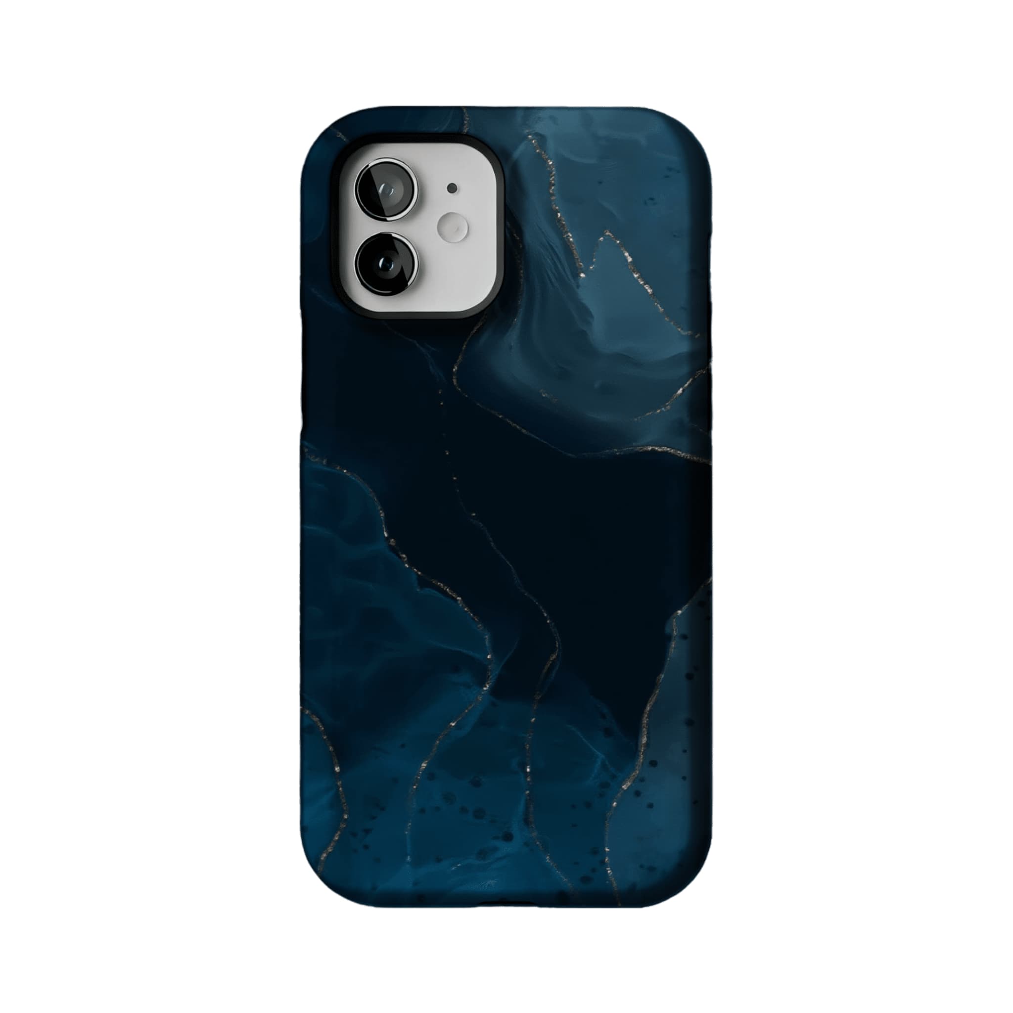 Luxury Deep Blue Gold Foil Marble Texture Minimal iPhone Cover