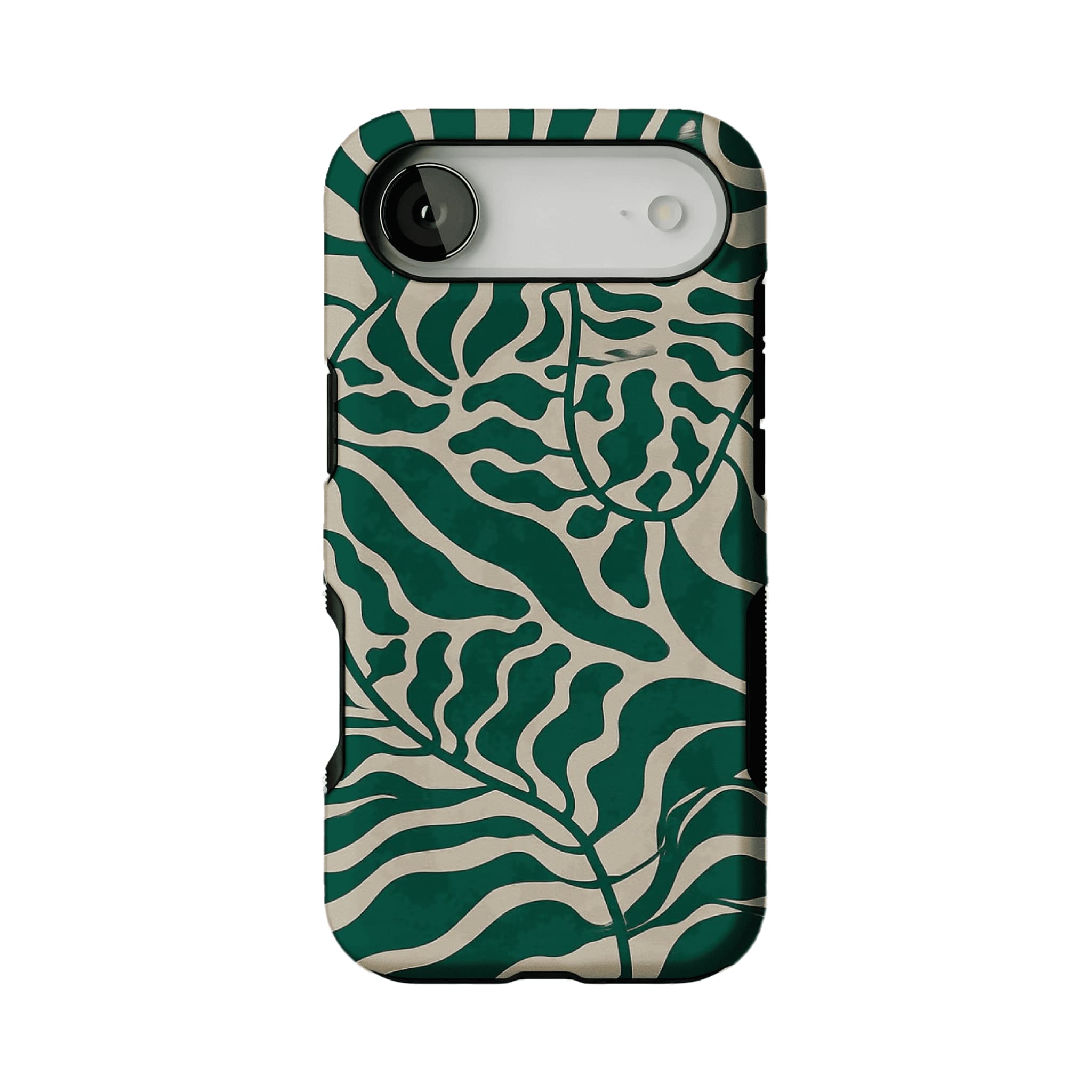 Aesthetic Vintage Block Print Tropical Leaf Trendy Cream iPhone Cover