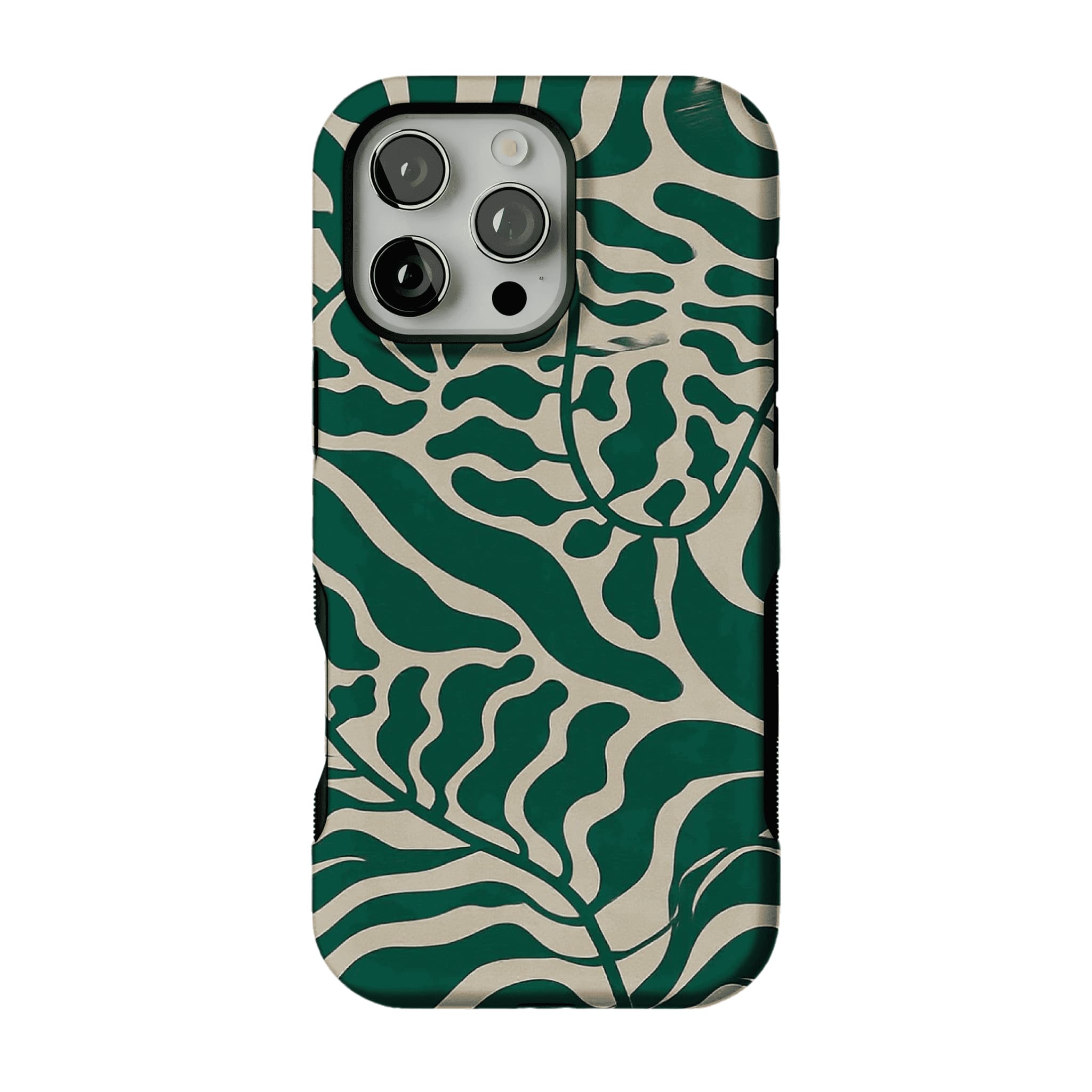 Aesthetic Vintage Block Print Tropical Leaf Trendy Cream iPhone Cover