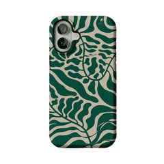 Aesthetic Vintage Block Print Tropical Leaf Trendy Cream iPhone Cover