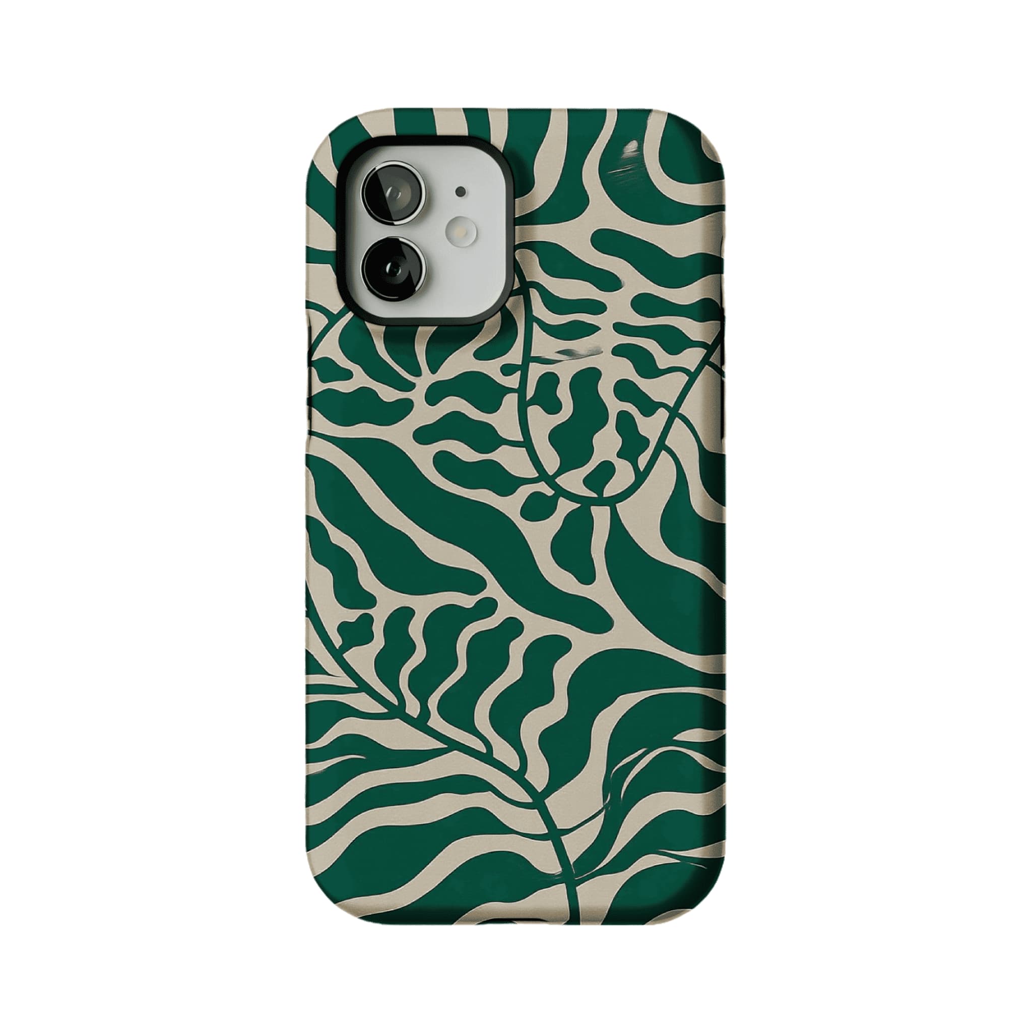 Aesthetic Vintage Block Print Tropical Leaf Trendy Cream iPhone Cover
