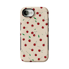 Cute Scattered Red Cherry Leaf Shockproof Anti-slip iPhone Case