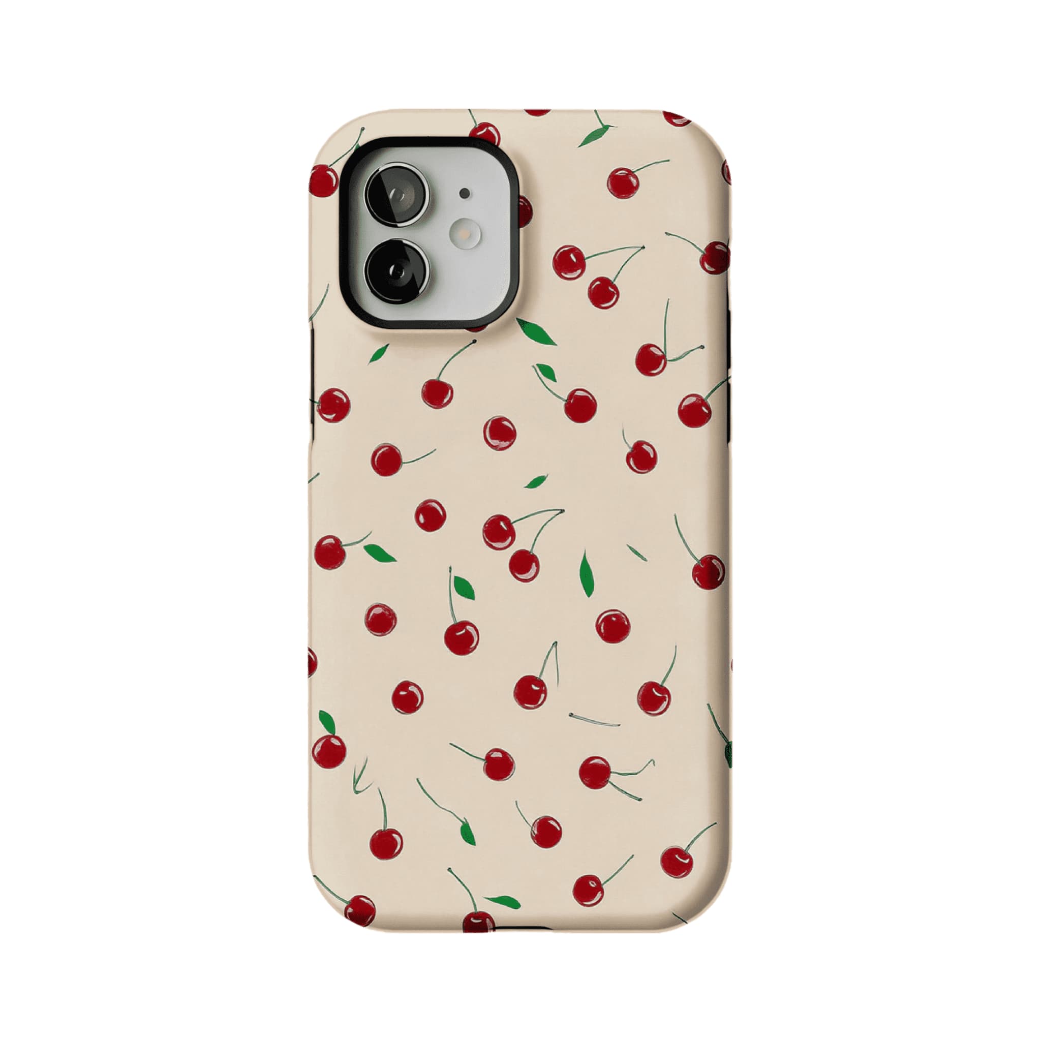 Cute Scattered Red Cherry Leaf Shockproof Anti-slip iPhone Case