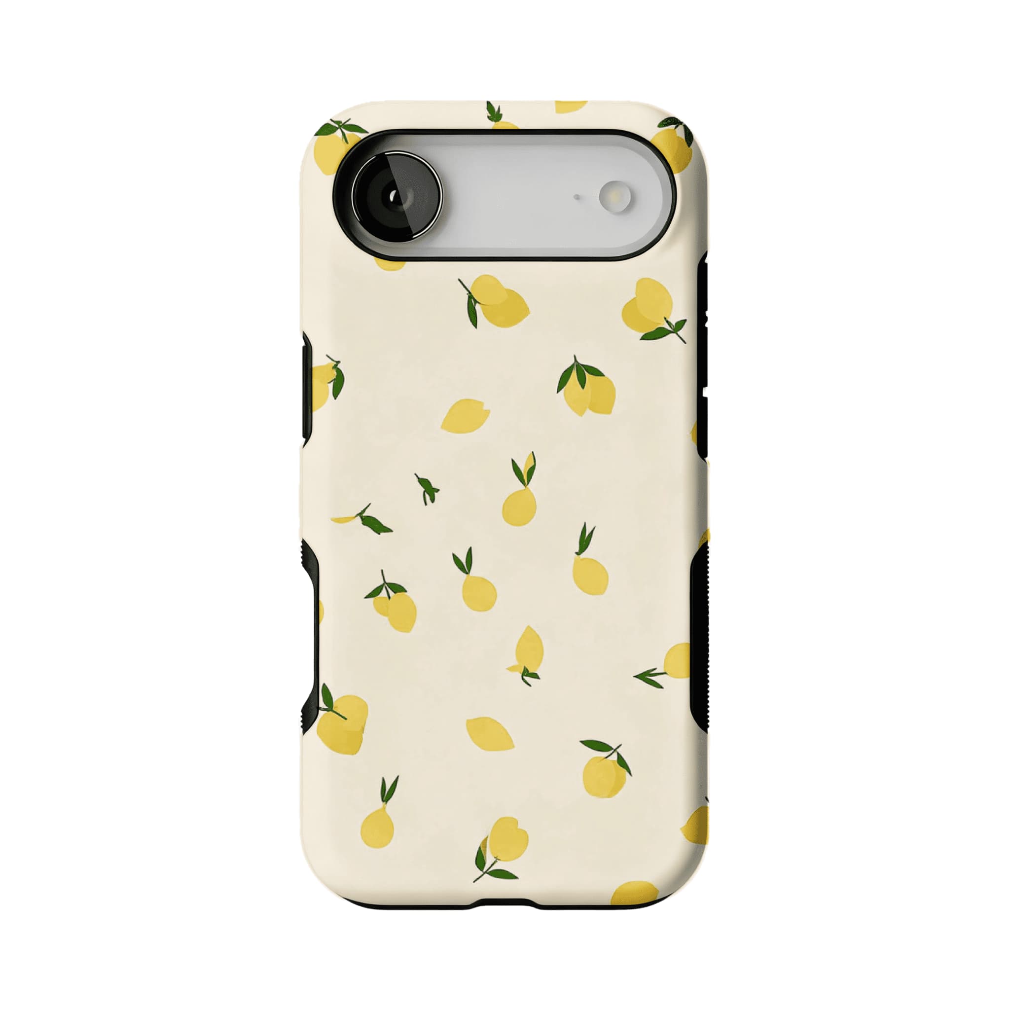 Flat Print Yellow Lemon Leaf Summer Shockproof Anti-slip iPhone Case