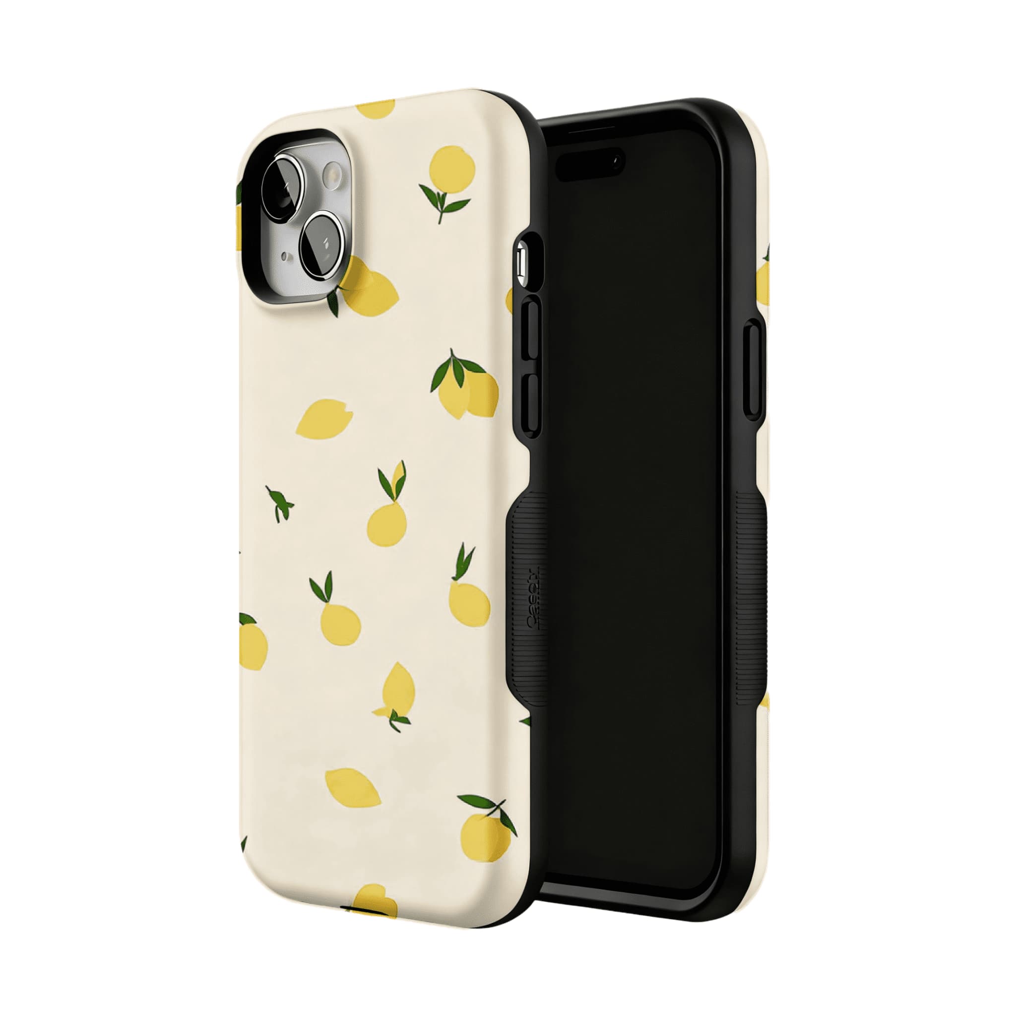 Flat Print Yellow Lemon Leaf Summer Shockproof Anti-slip iPhone Case