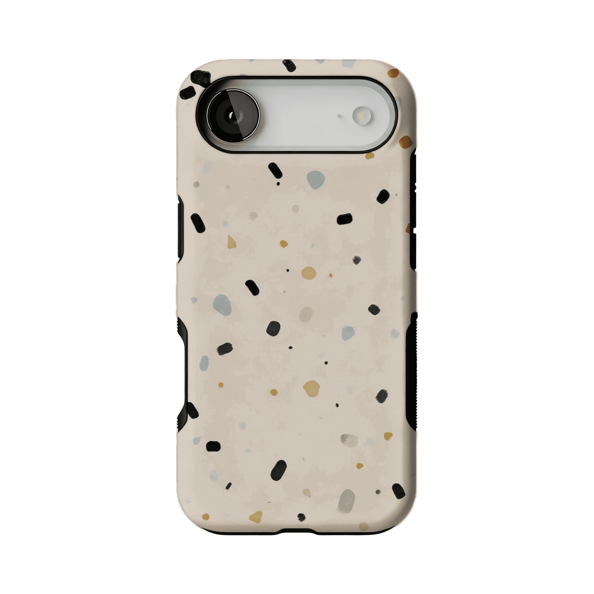 Neutral Terrazzo Speck Print Phone Case, Shockproof Anti-slip iPhone Cover