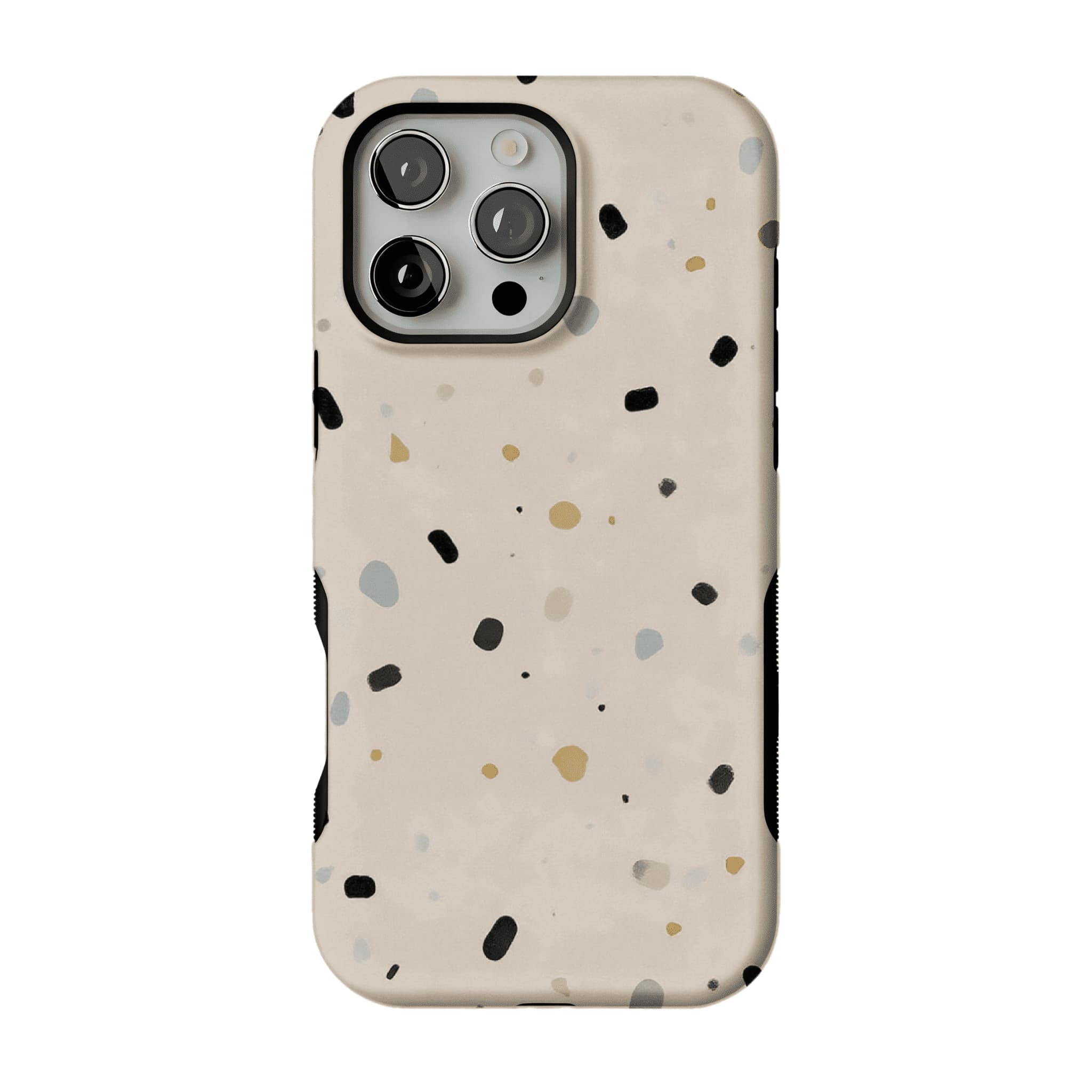 Neutral Terrazzo Speck Print Phone Case, Shockproof Anti-slip iPhone Cover
