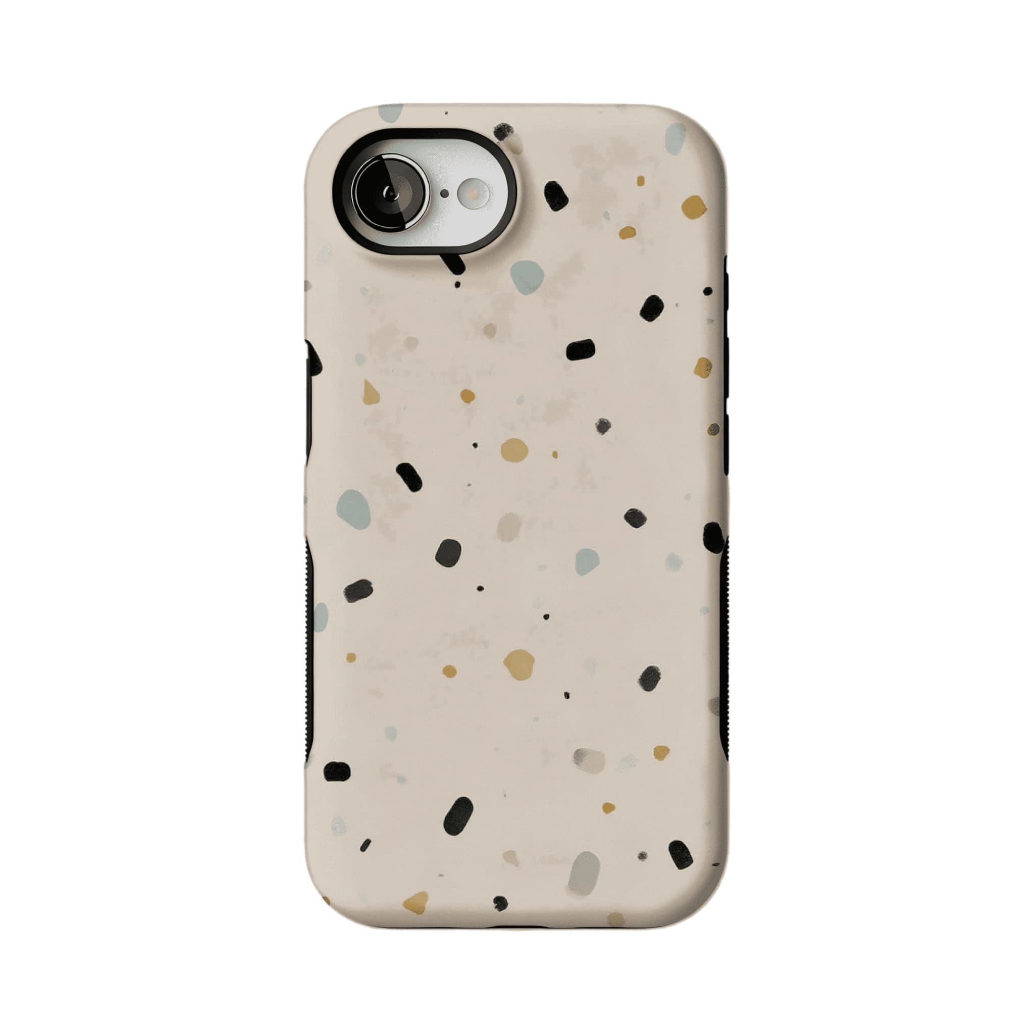 Neutral Terrazzo Speck Print Phone Case, Shockproof Anti-slip iPhone Cover