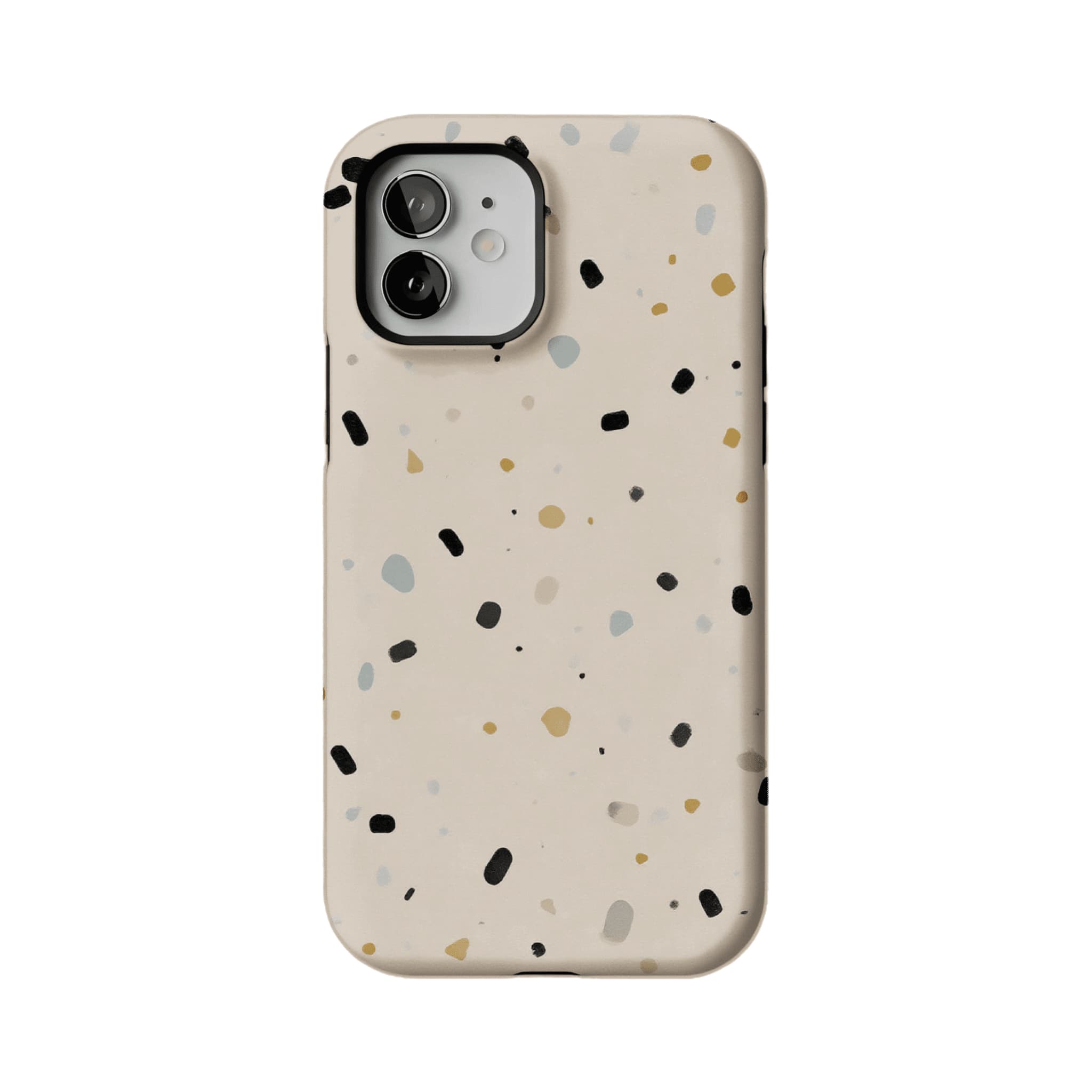 Neutral Terrazzo Speck Print Phone Case, Shockproof Anti-slip iPhone Cover