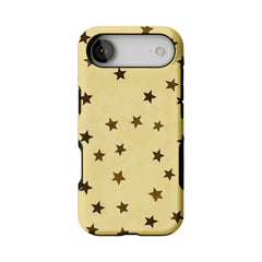 Casual Scattered Coffee Brown Star Shockproof Anti-slip iPhone Case