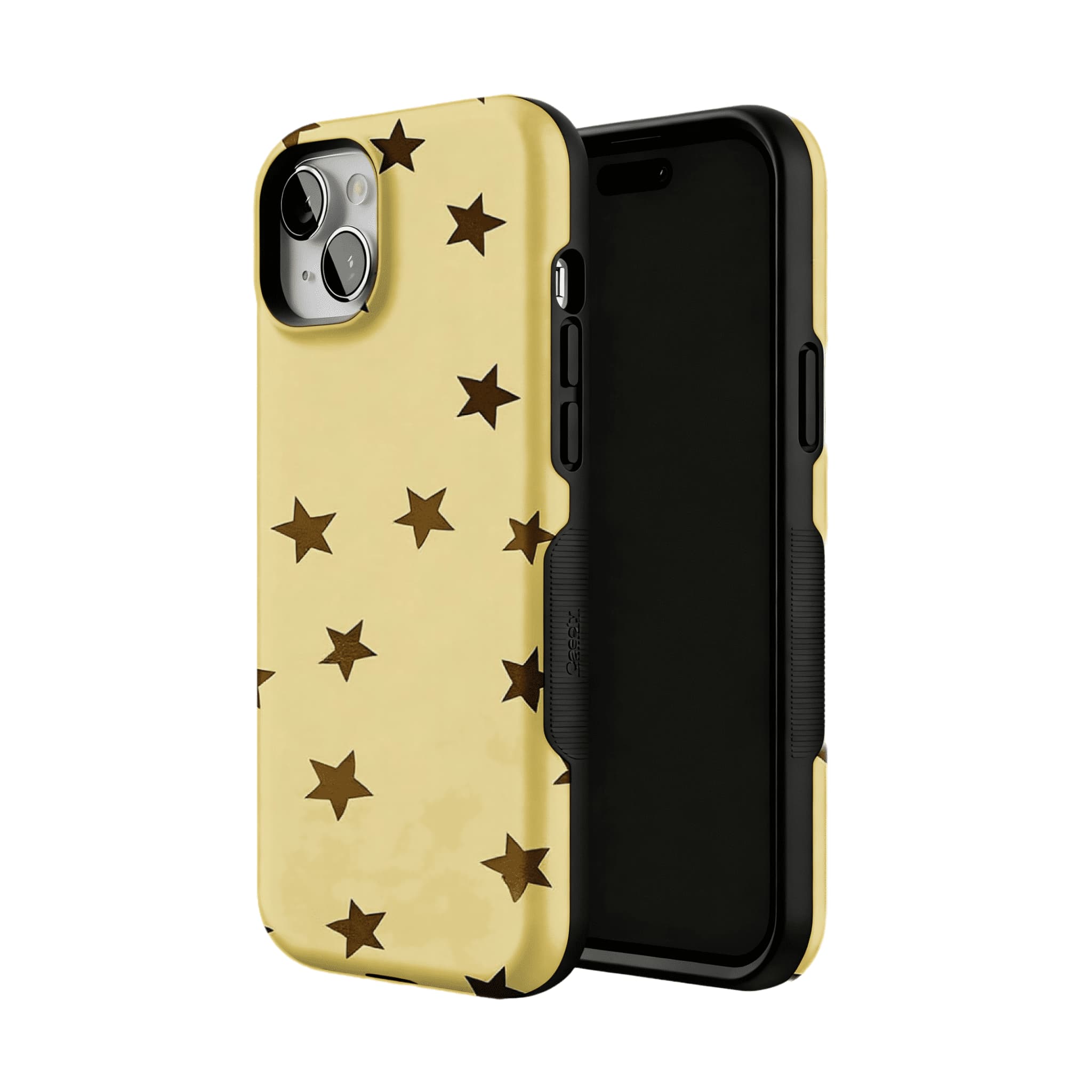 Casual Scattered Coffee Brown Star Shockproof Anti-slip iPhone Case