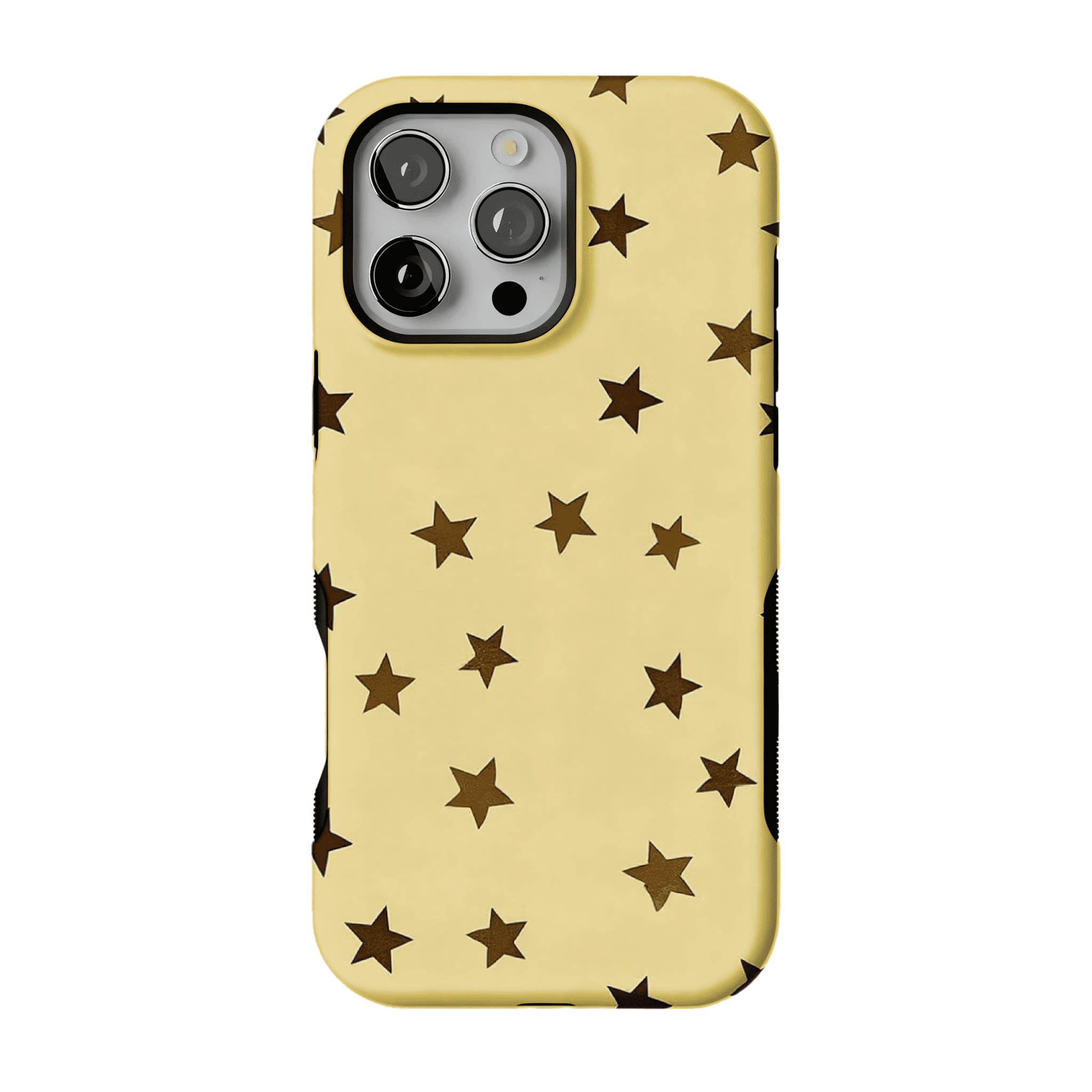 Casual Scattered Coffee Brown Star Shockproof Anti-slip iPhone Case