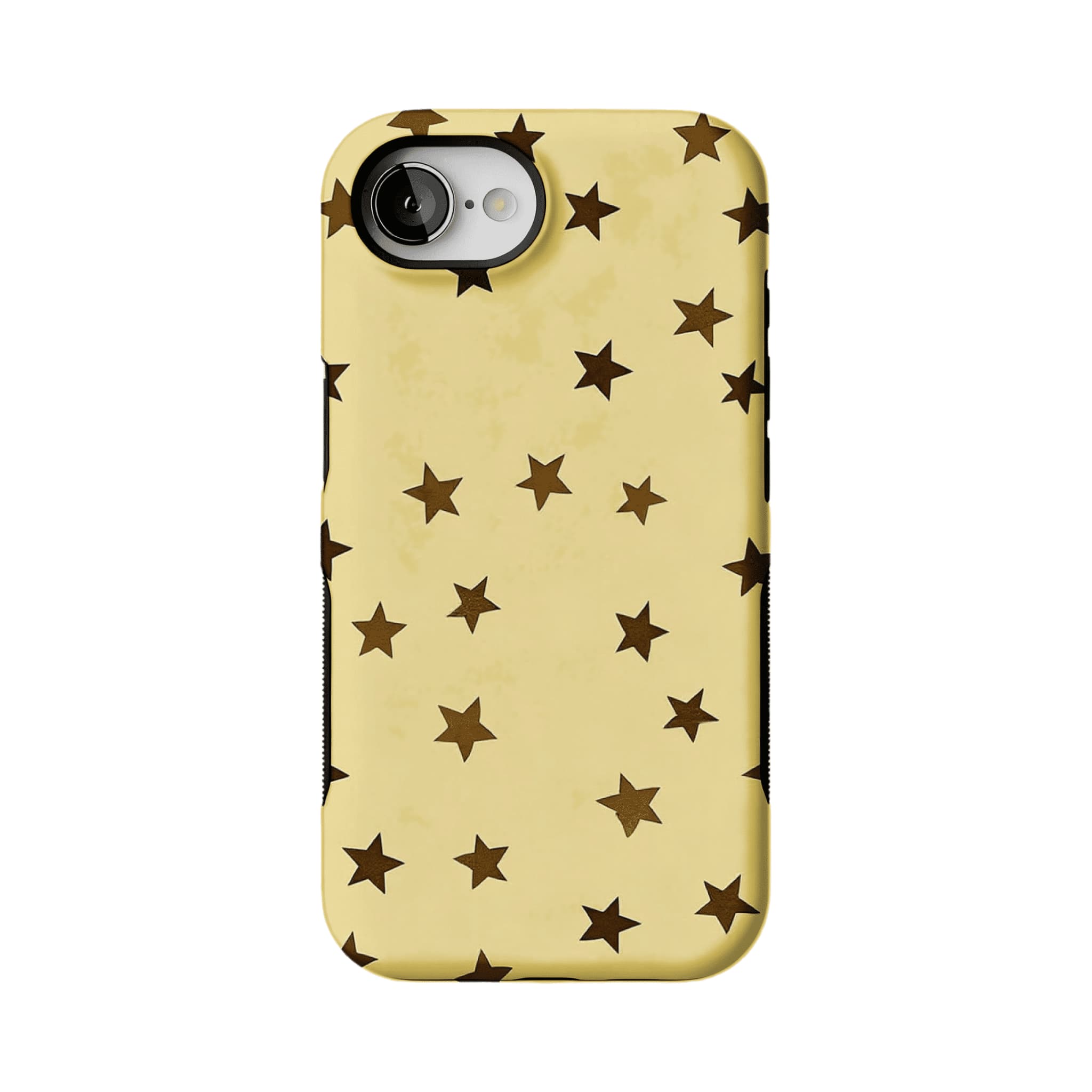 Casual Scattered Coffee Brown Star Shockproof Anti-slip iPhone Case