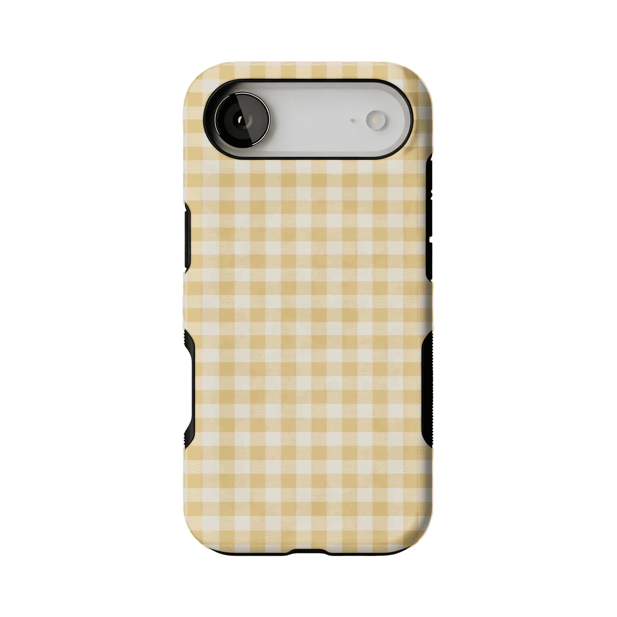 Cream Yellow Classic Gingham Plaid Shockproof Anti-slip iPhone Case