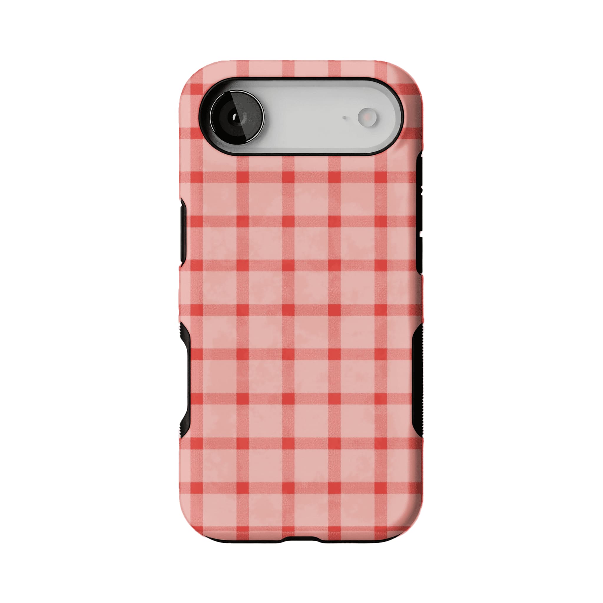 Blush Pink Red Classic Gingham Shockproof Anti-slip iPhone Case
