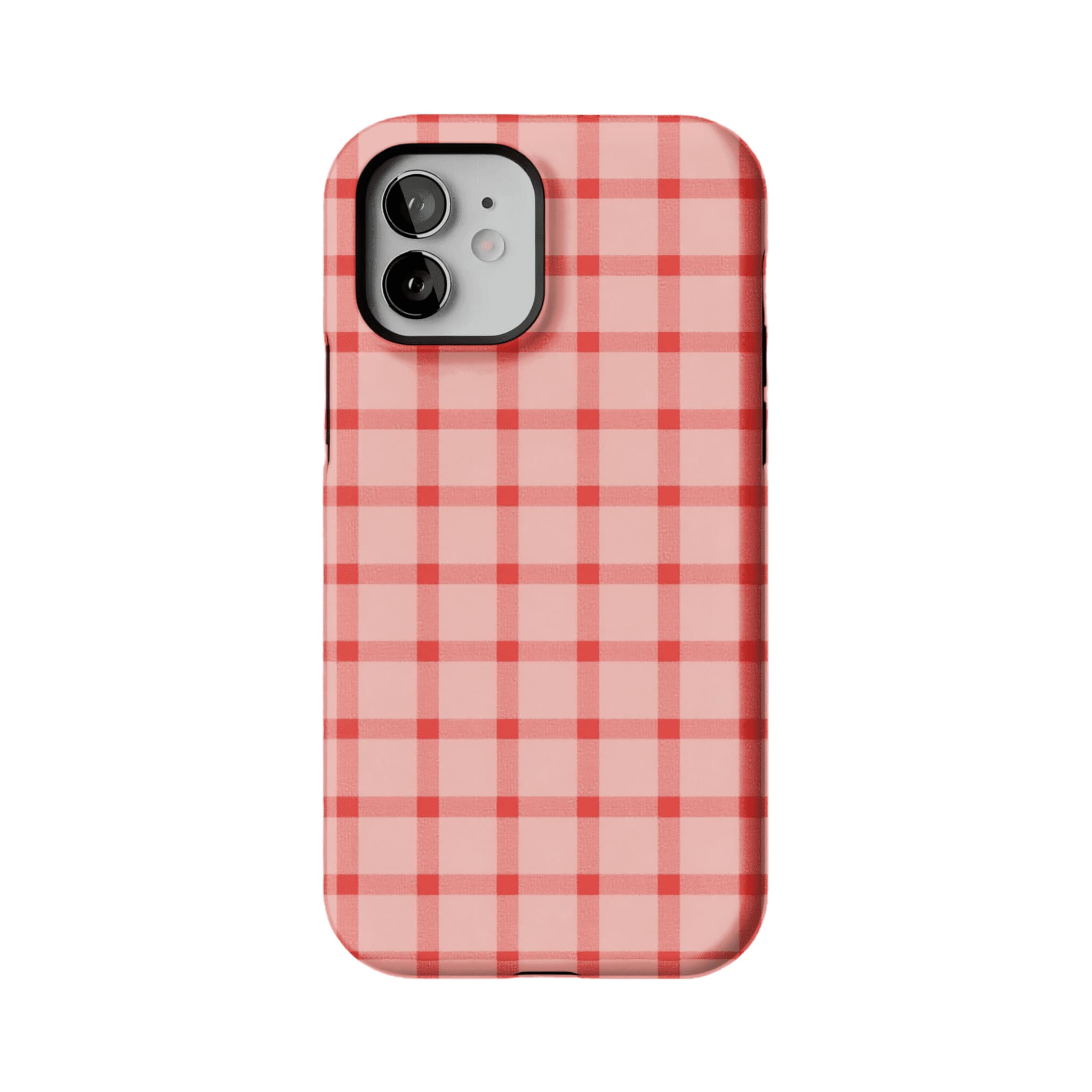 Blush Pink Red Classic Gingham Shockproof Anti-slip iPhone Case