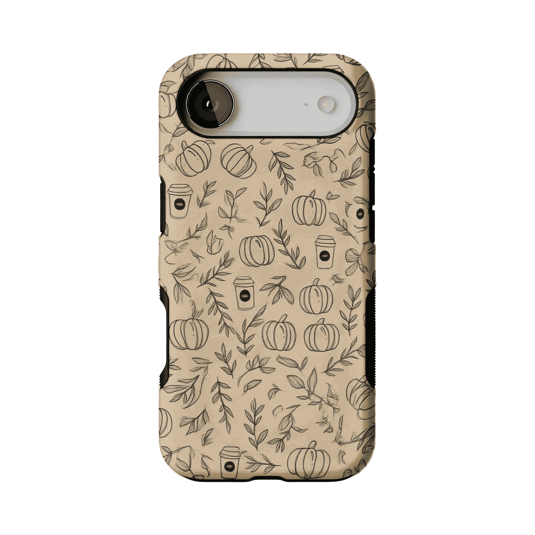 Kraft Beige Base Hand Drawn Autumn Farm Minimal iPhone Cover