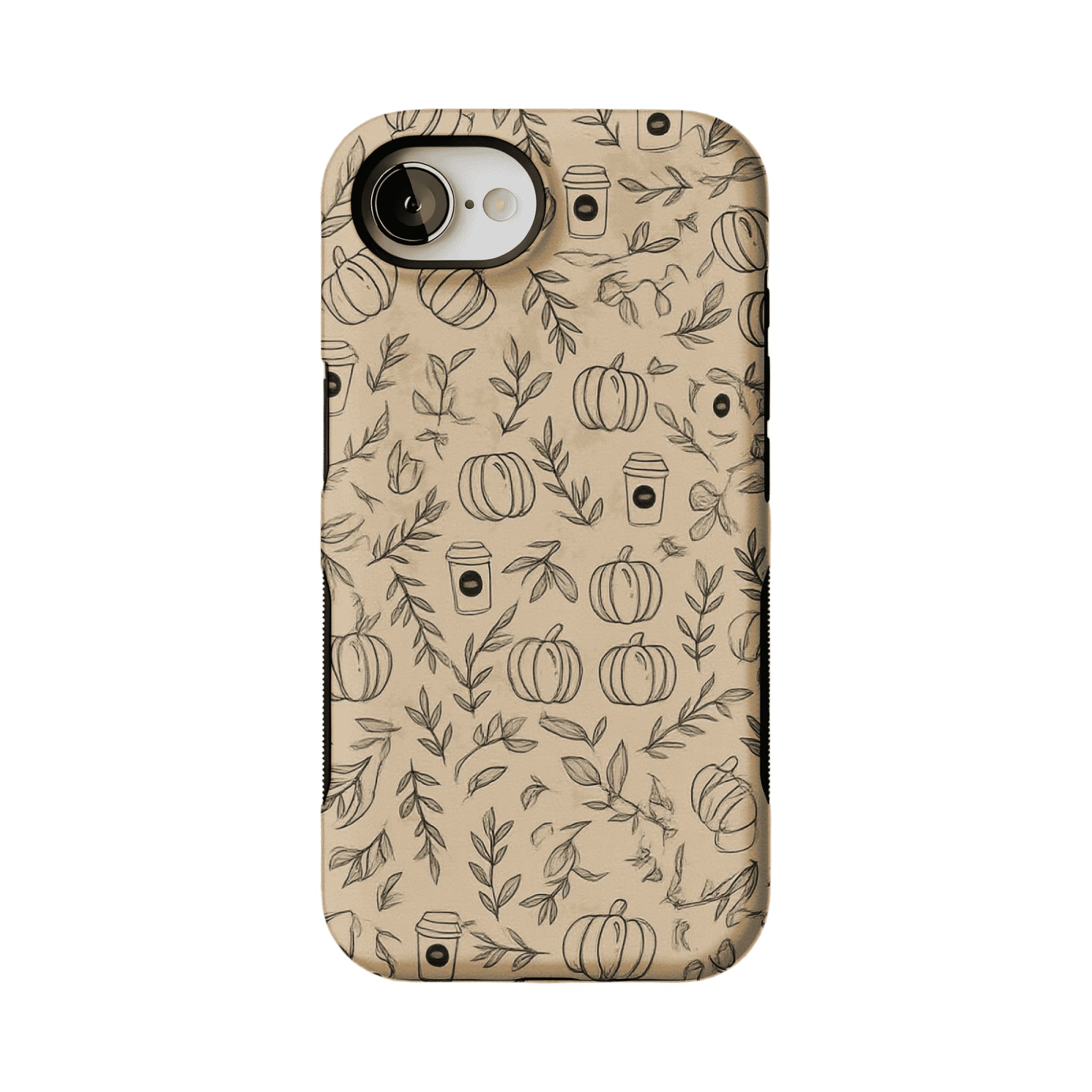 Kraft Beige Base Hand Drawn Autumn Farm Minimal iPhone Cover