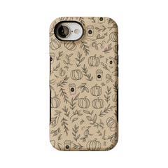 Kraft Beige Base Hand Drawn Autumn Farm Minimal iPhone Cover