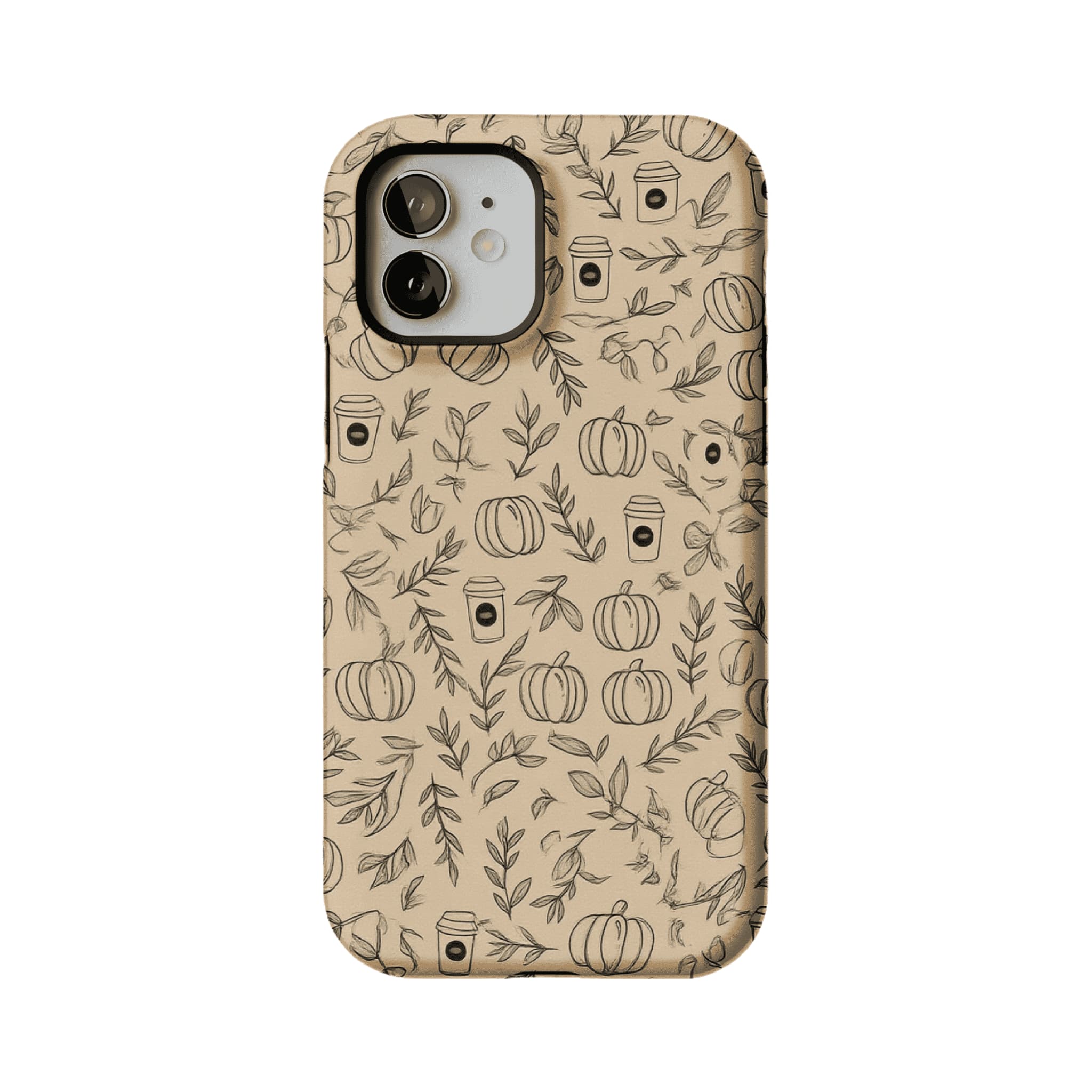 Kraft Beige Base Hand Drawn Autumn Farm Minimal iPhone Cover