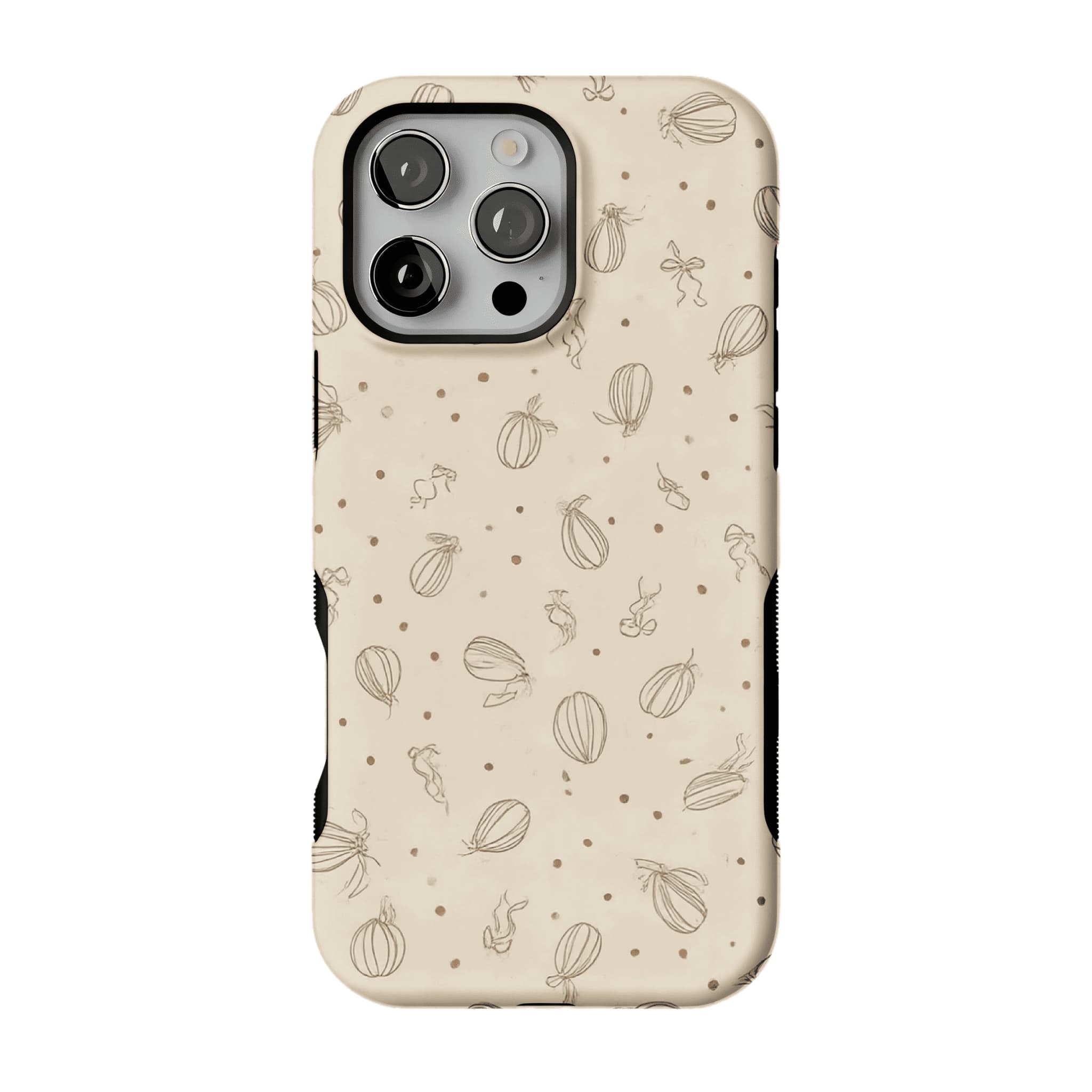 Sepia Line Farm Fruit Rabbit Shockproof Anti-slip iPhone Case