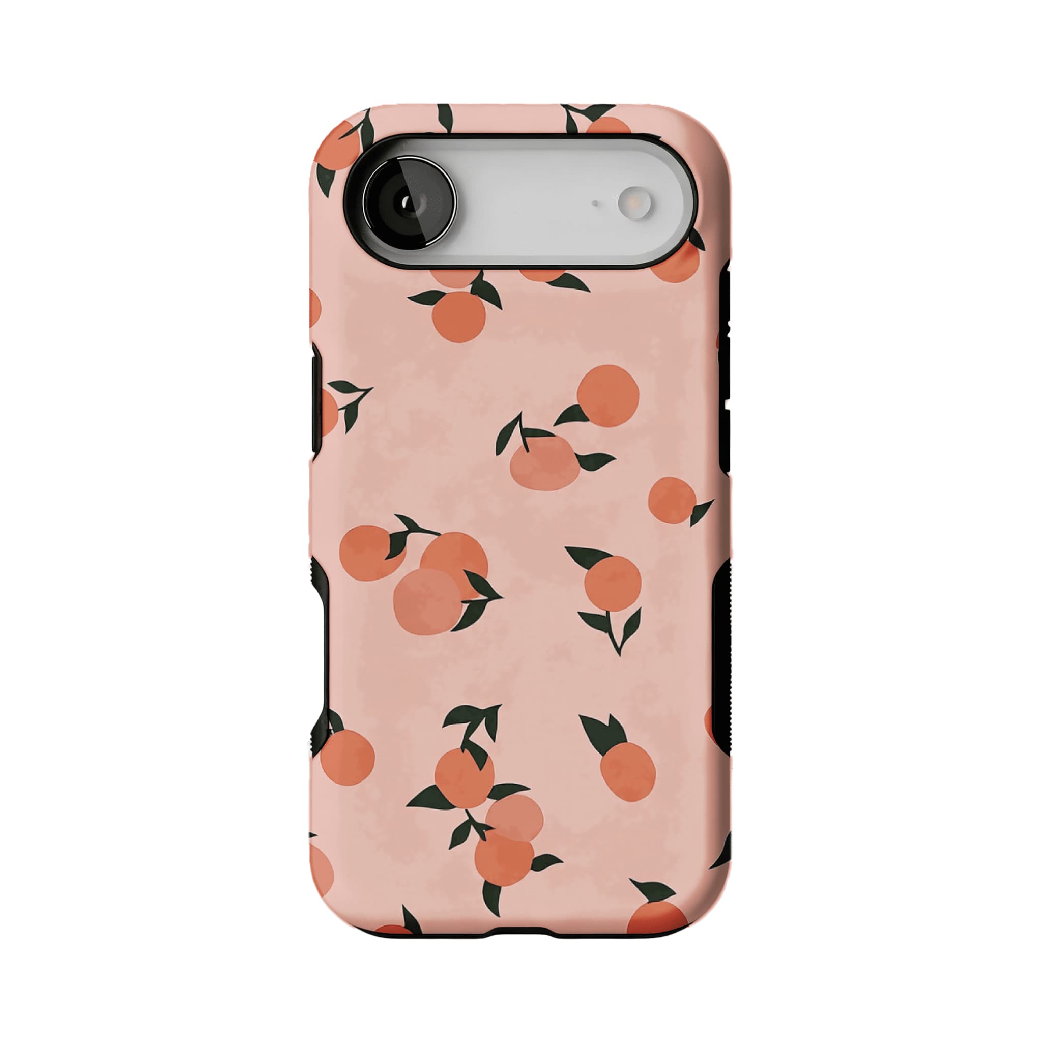 Soft Pink Fresh Orange Leaf Casual Shockproof Anti-slip iPhone Case